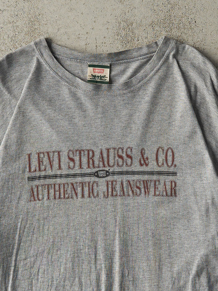 Vintage 90s Grey Levi's Logo Tee (XL/XXL)