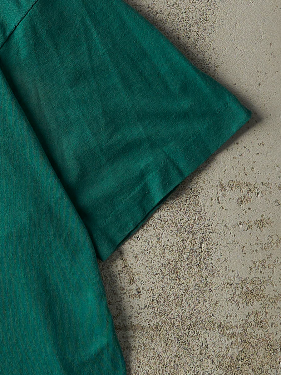 Vintage 80s Green Blank Single Stitch Pocket Tee (L/XL)