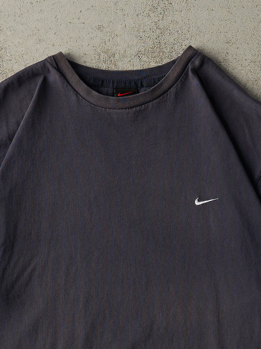 Vintage Y2K Navy Blue Nike Embroidered Logo Tee (XL/XXL)