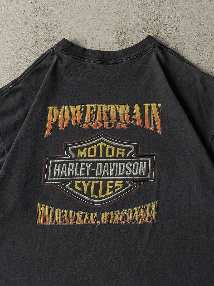 Vintage 99' Faded Black Milwaukee WI Harley Davidson Tee (XL/XXL)