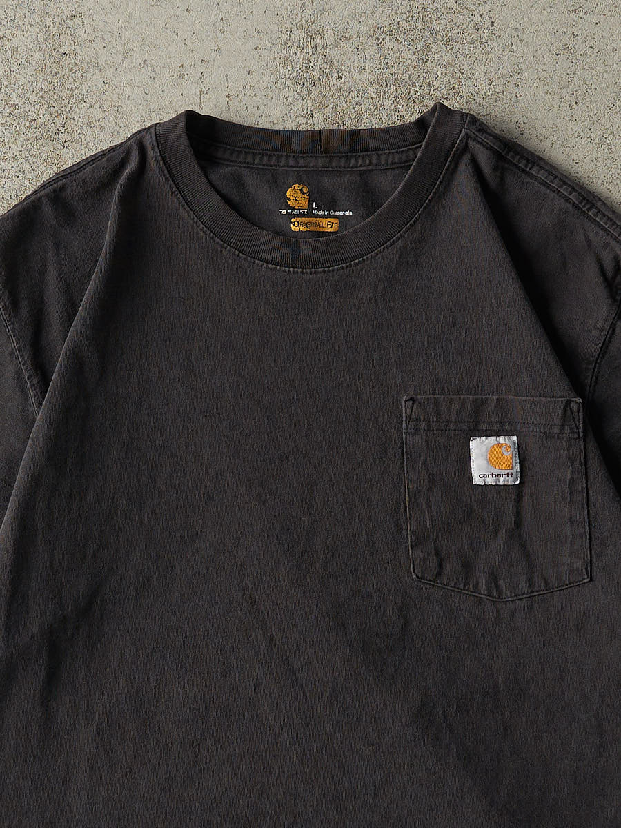 Vintage Y2K Faded Black Carhartt Pocket Tee (L/XL)