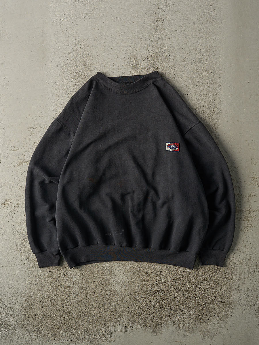 Vintage 90s Faded Black Grizzly Kodiak Embroidered Crewneck (L)