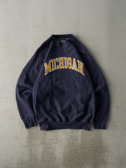 Vintage Y2K Navy Blue University of Michigan Crewneck (L)