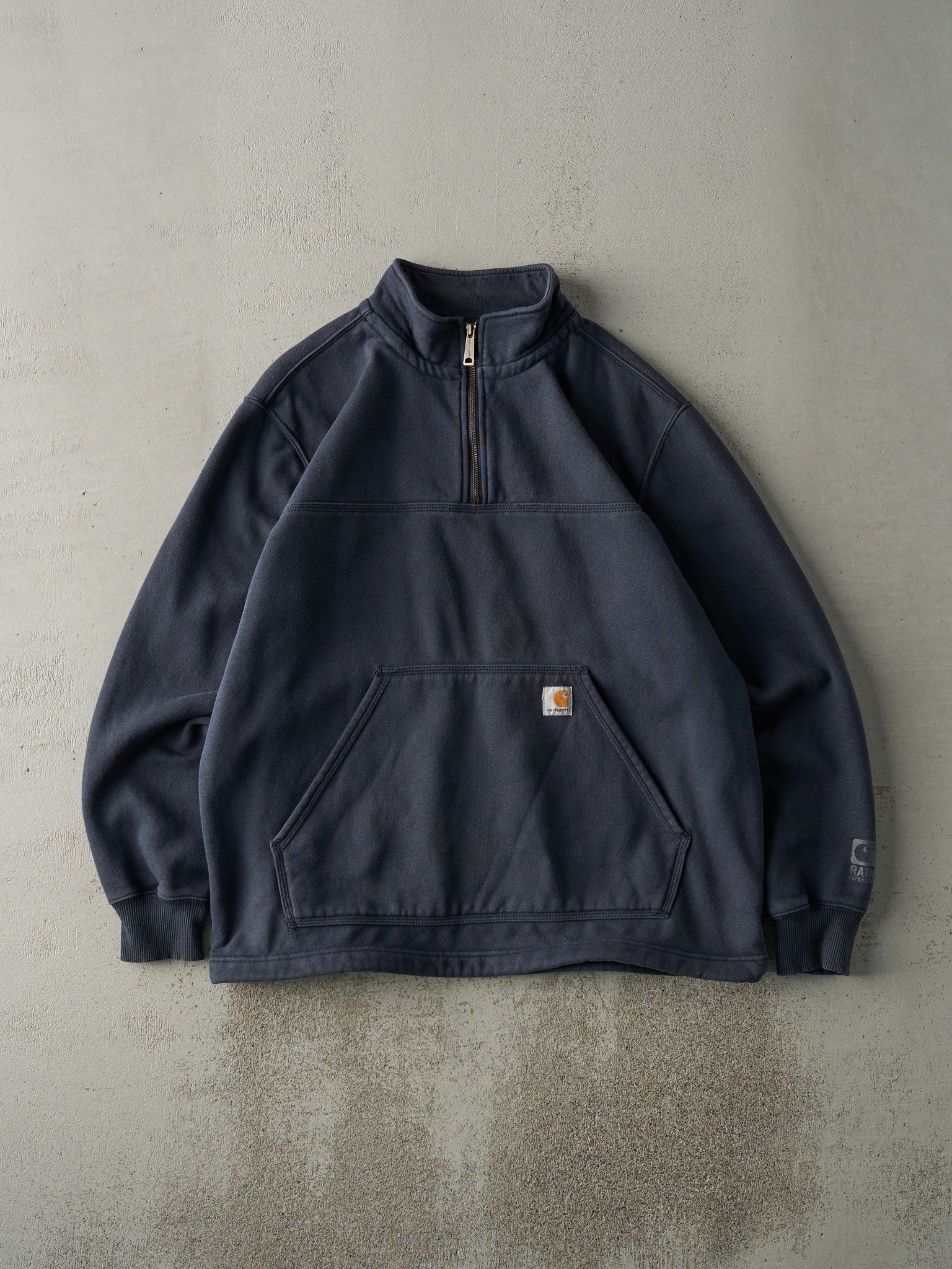 Vintage Y2K Navy Blue Carhartt Quarter Zip Sweater (L)