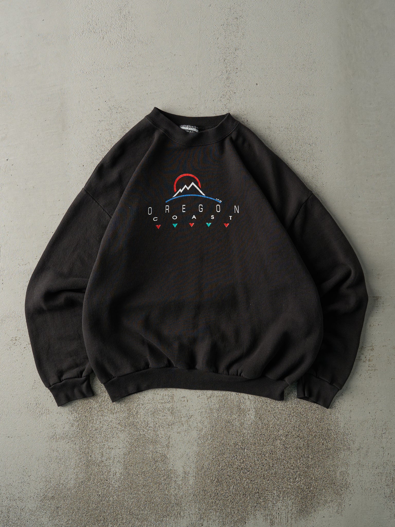 Vintage 96' Black Oregon Coast Boxy Crewneck (L)