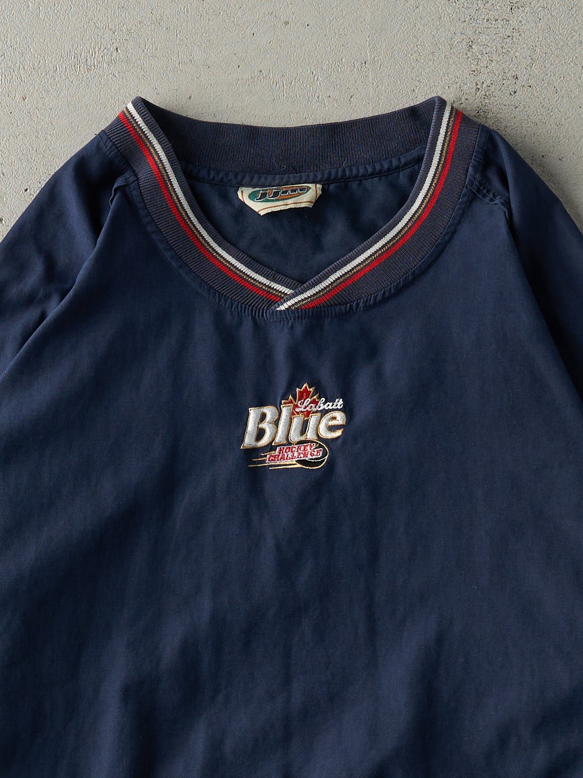 Vintage Y2K Navy Labatt Blue Lightweight Pullover Jacket (M)