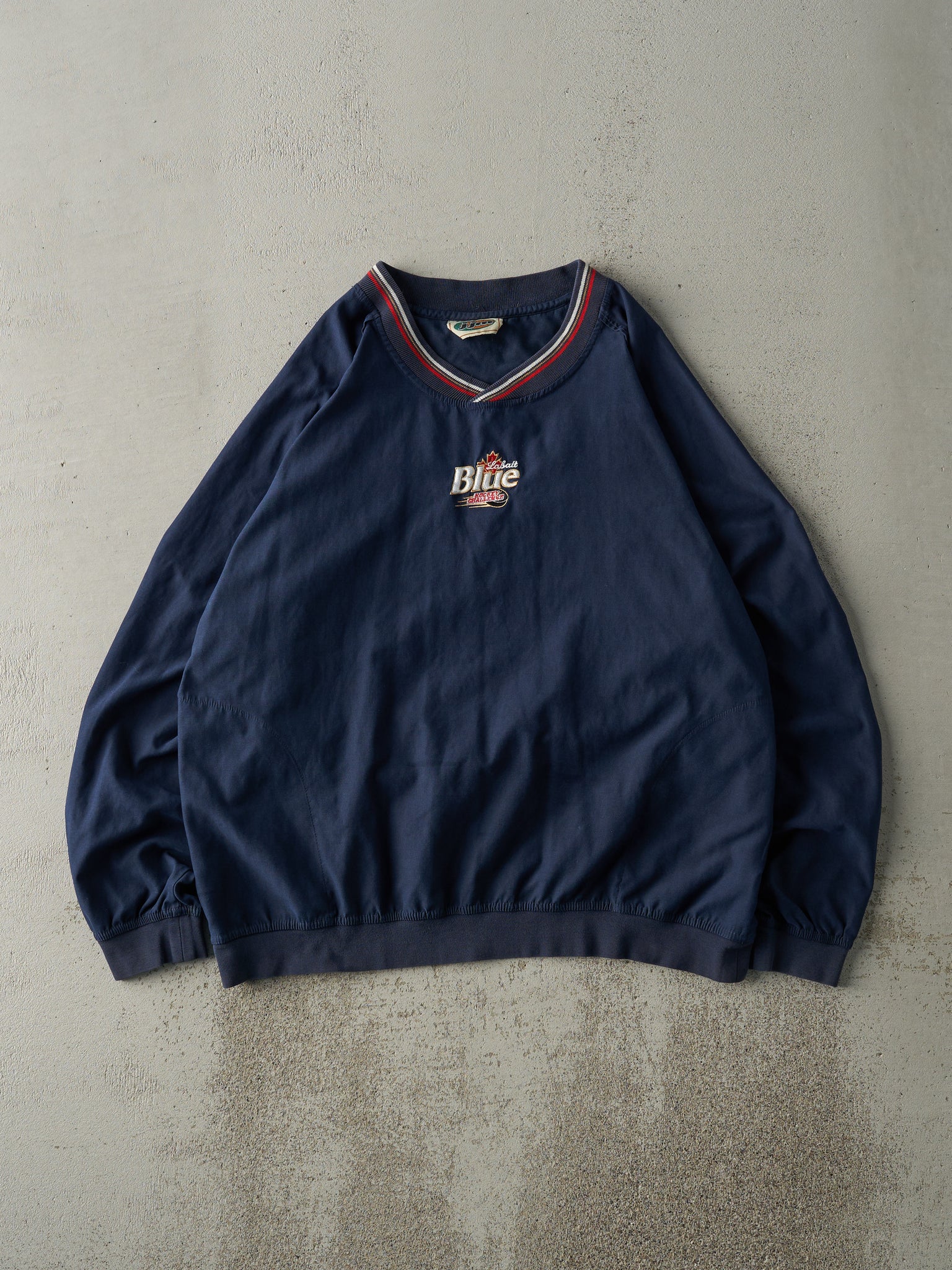 Vintage Y2K Navy Labatt Blue Lightweight Pullover Jacket (M)