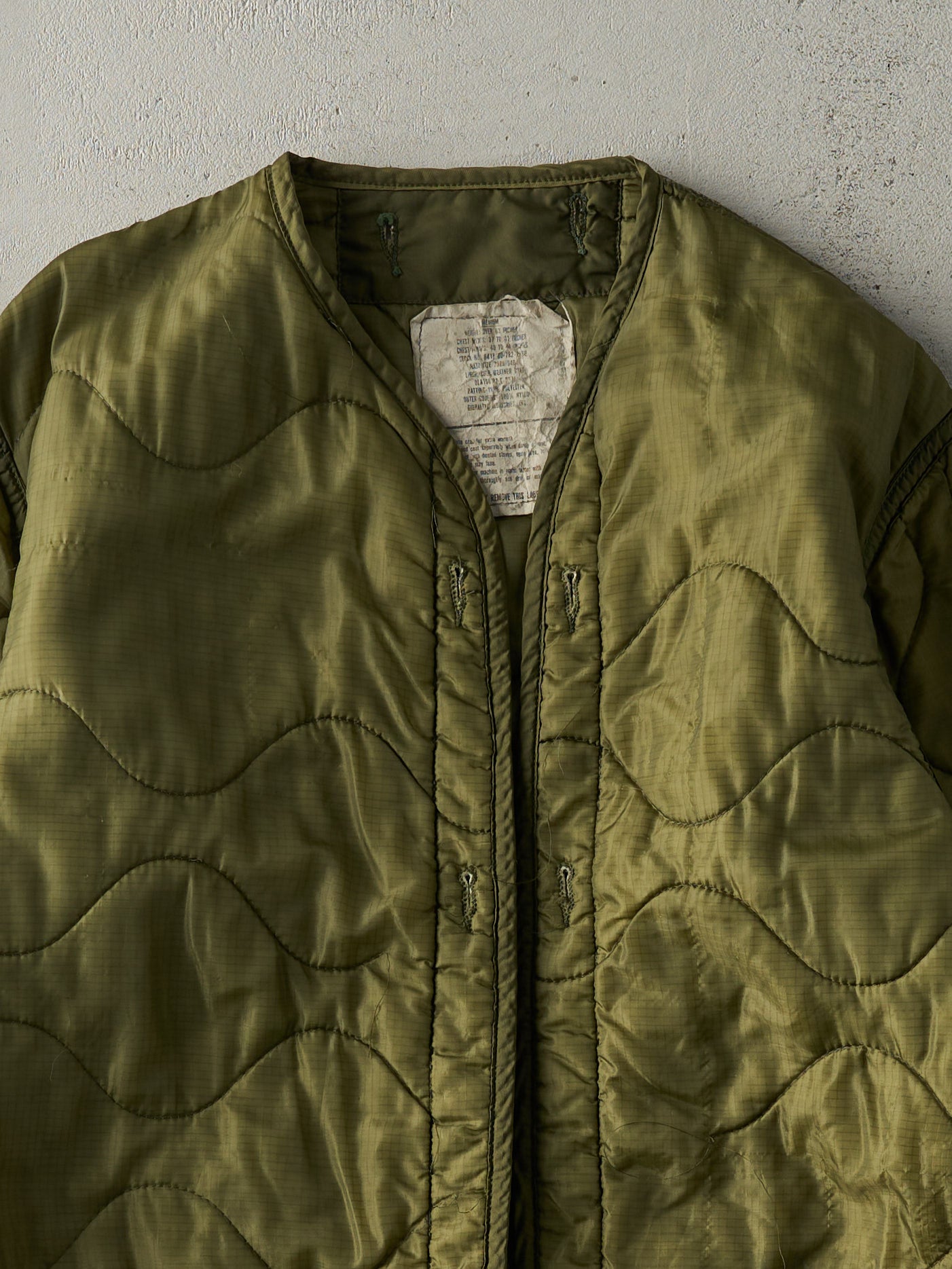 Vintage 90s Army Green Nylon Liner Jacket (M/L)