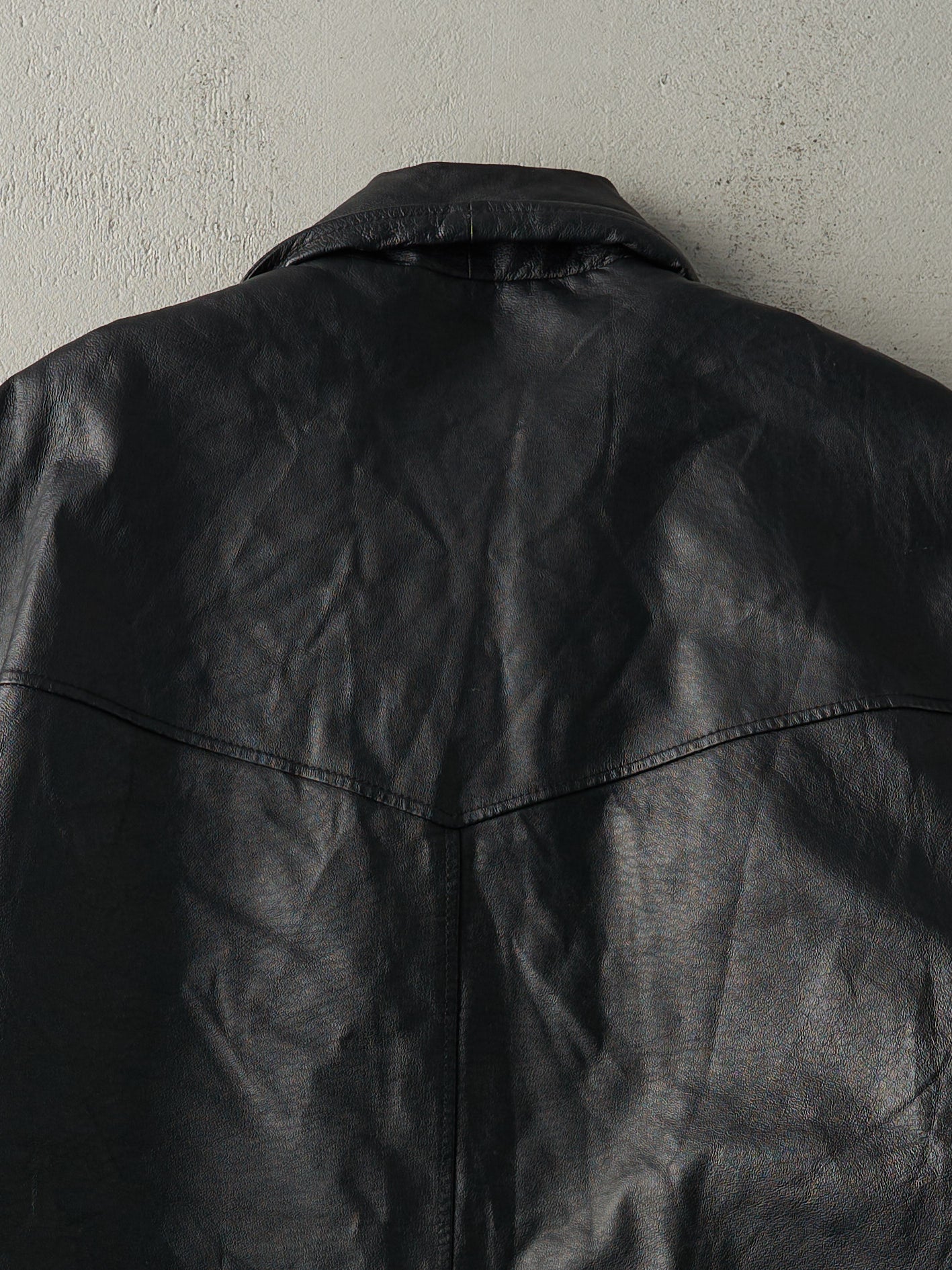 Vintage Y2K Black Pelle Cuir Leather Jacket (M/L