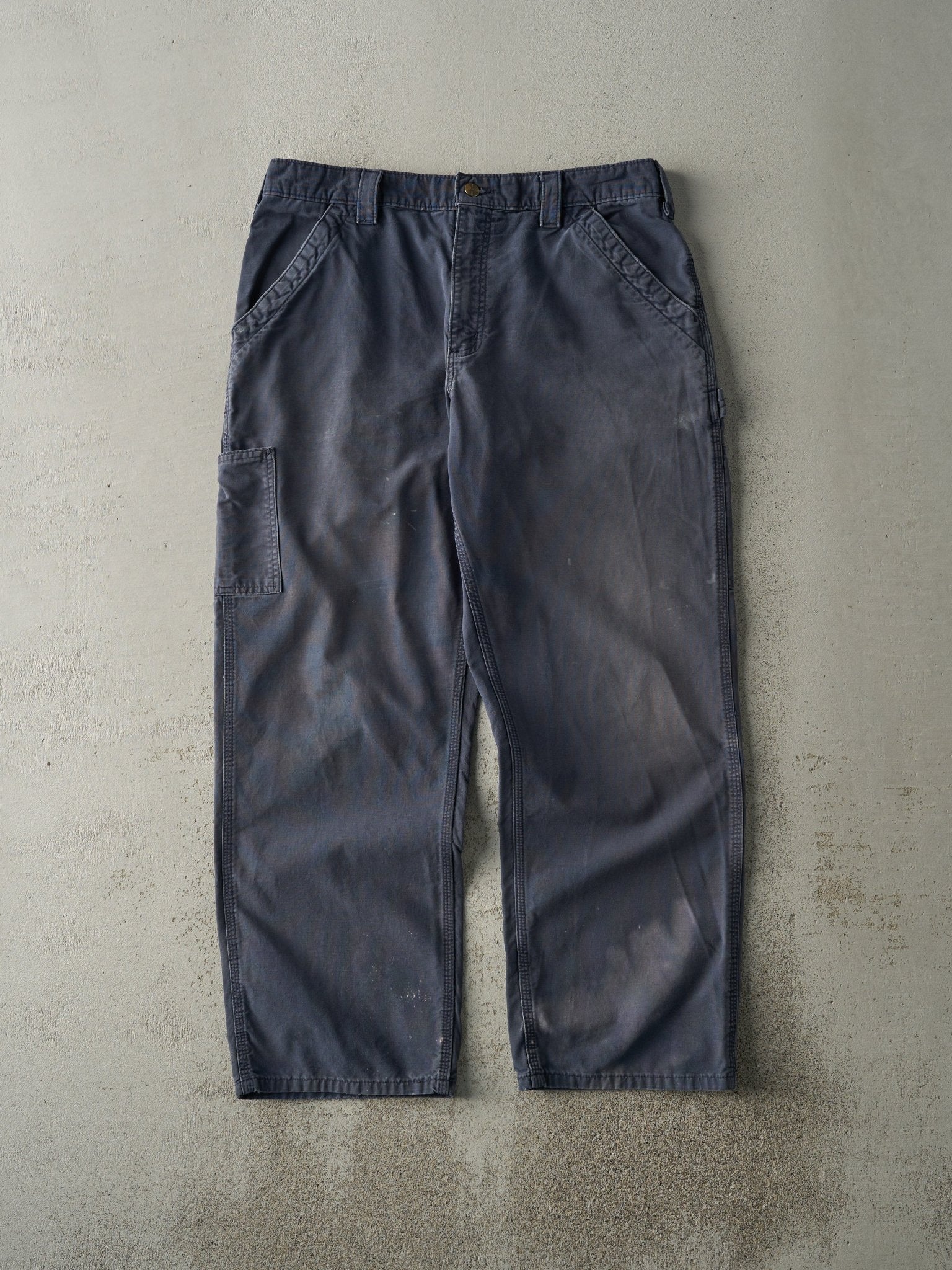 Vintage Y2K Washed Navy Carhartt Lightweight Carpenter Pants (35.5x29)