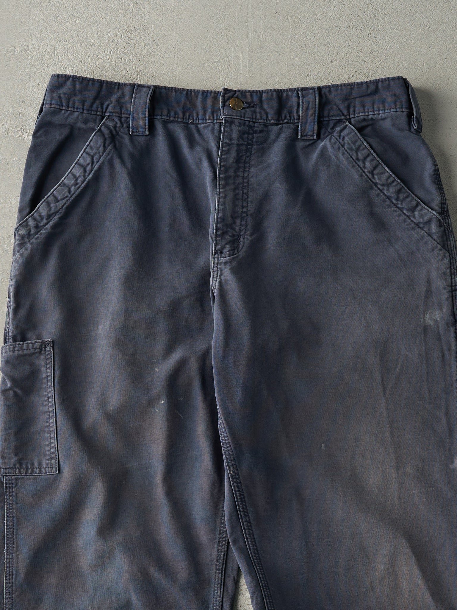 Vintage Y2K Washed Navy Carhartt Lightweight Carpenter Pants (35.5x29)