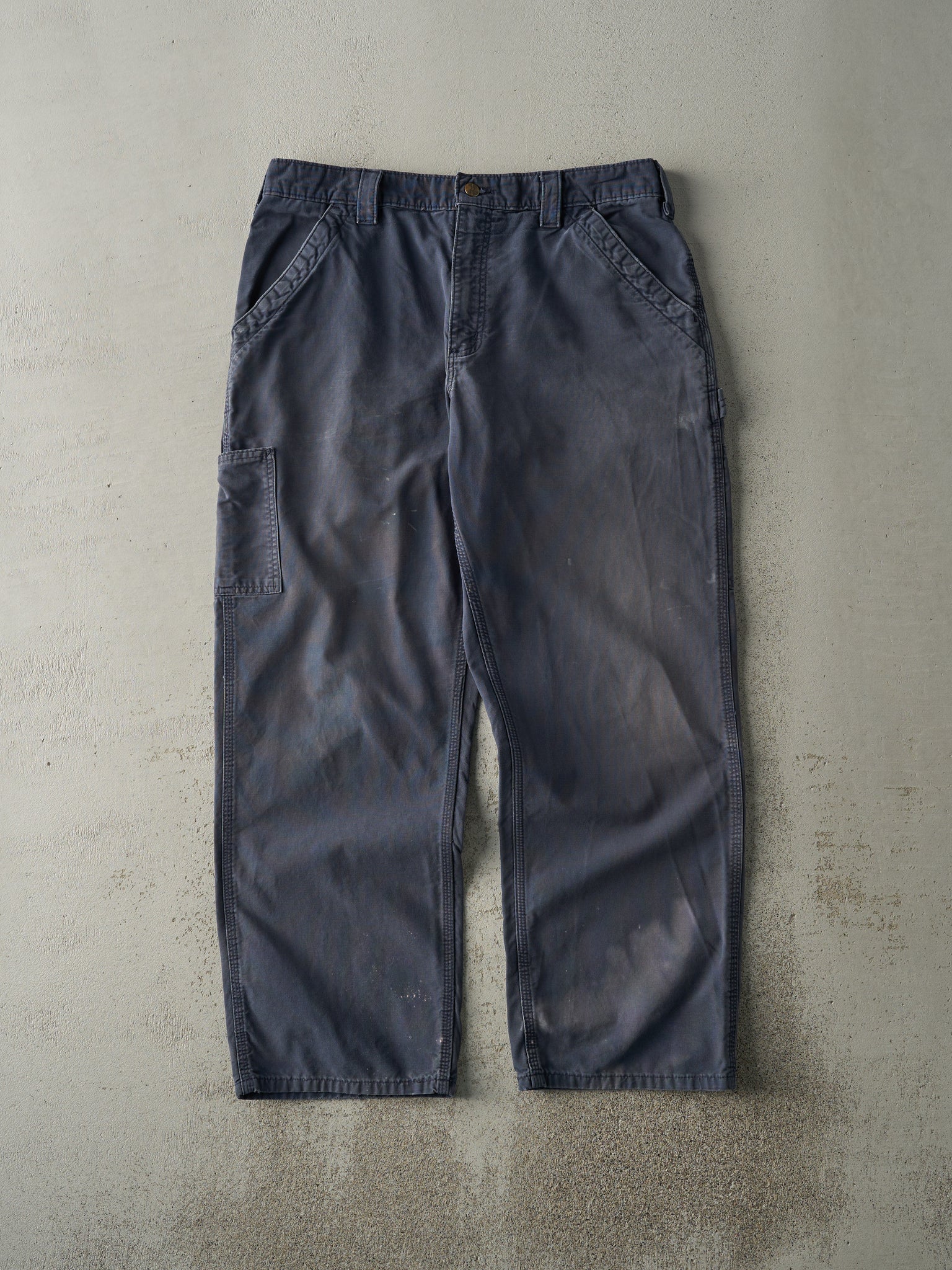 Vintage Y2K Washed Navy Carhartt Lightweight Carpenter Pants (35.5x29)