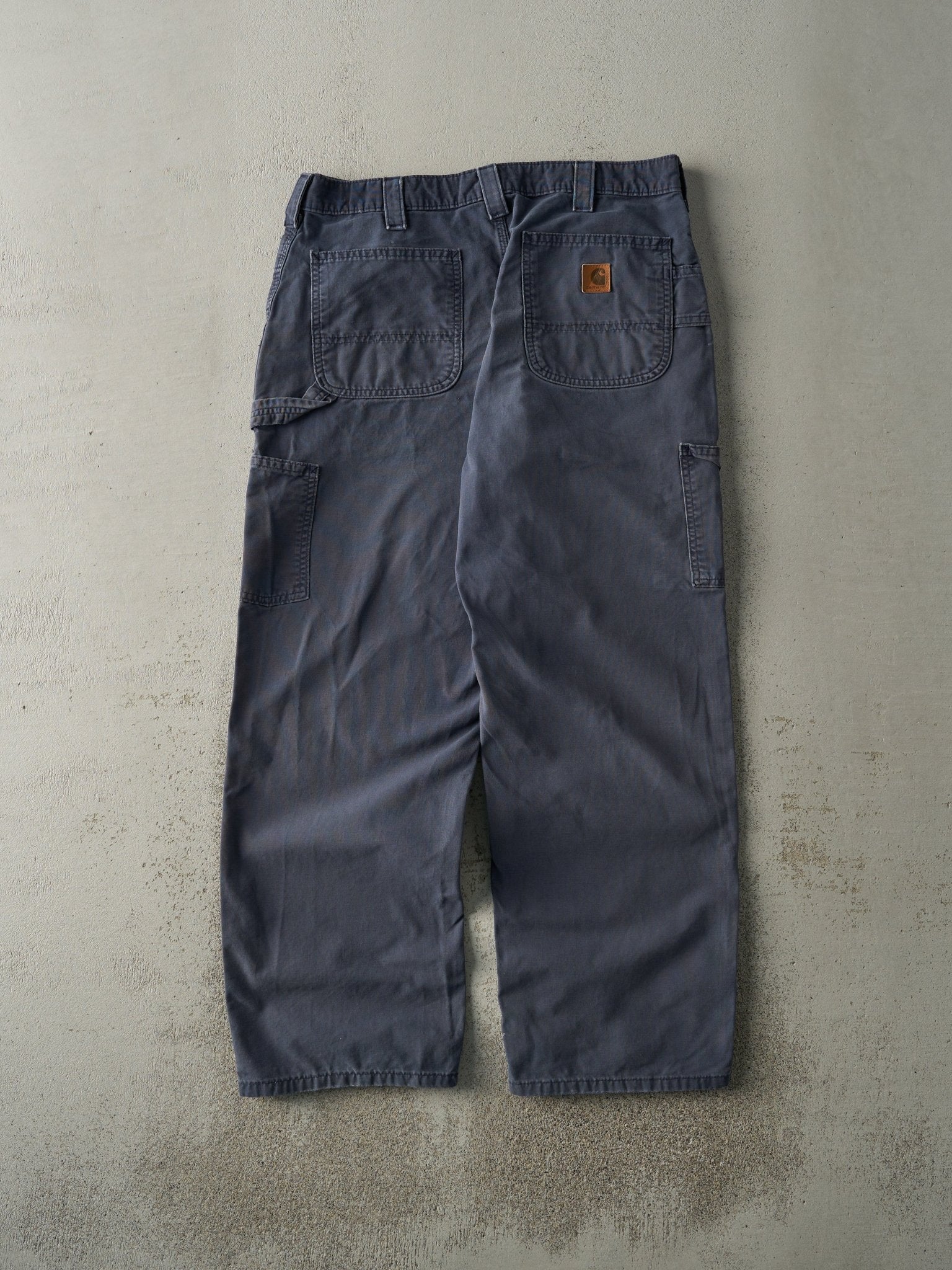 Vintage Y2K Washed Navy Carhartt Lightweight Carpenter Pants (35.5x29)