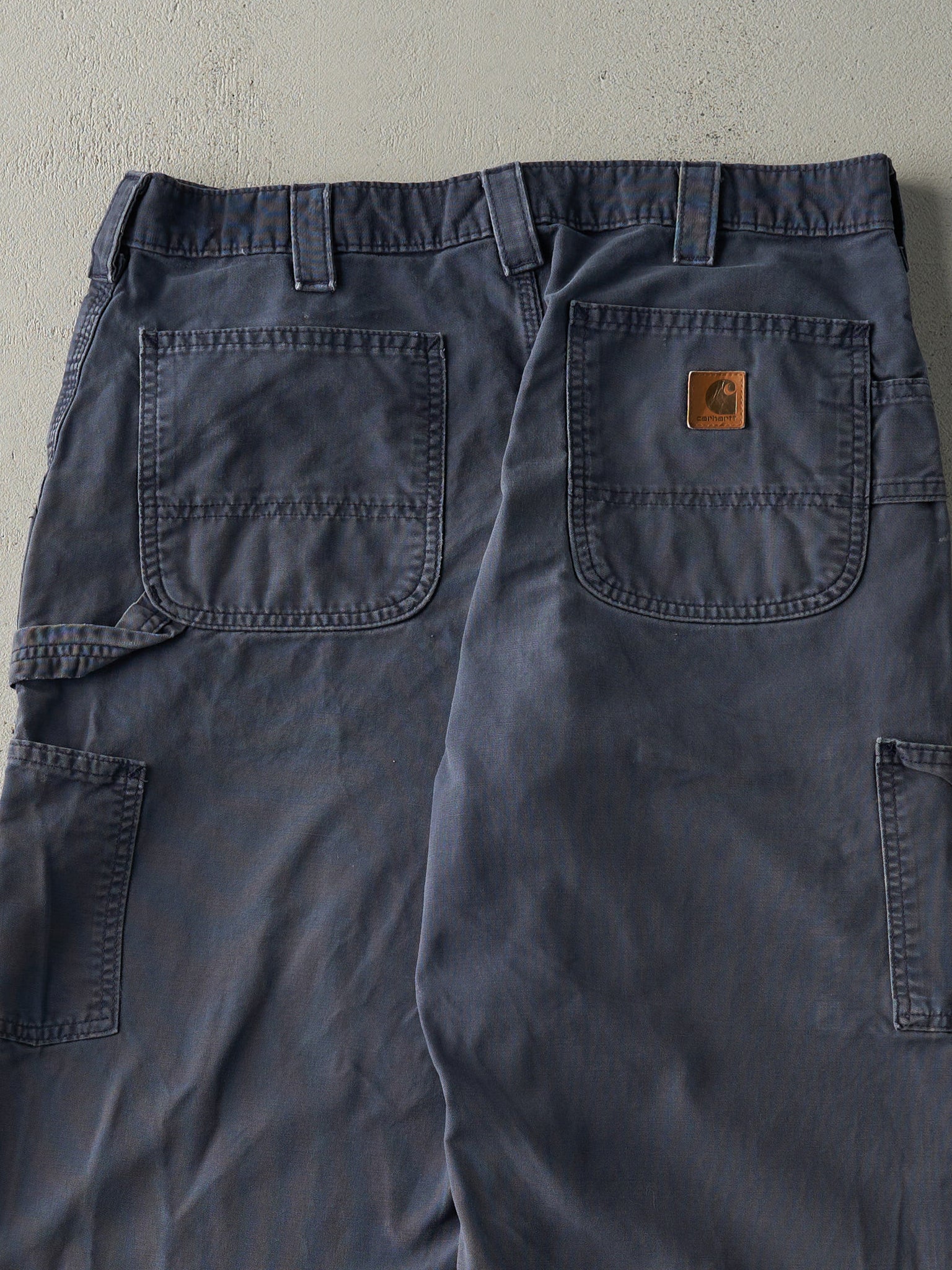 Vintage Y2K Washed Navy Carhartt Lightweight Carpenter Pants (35.5x29)