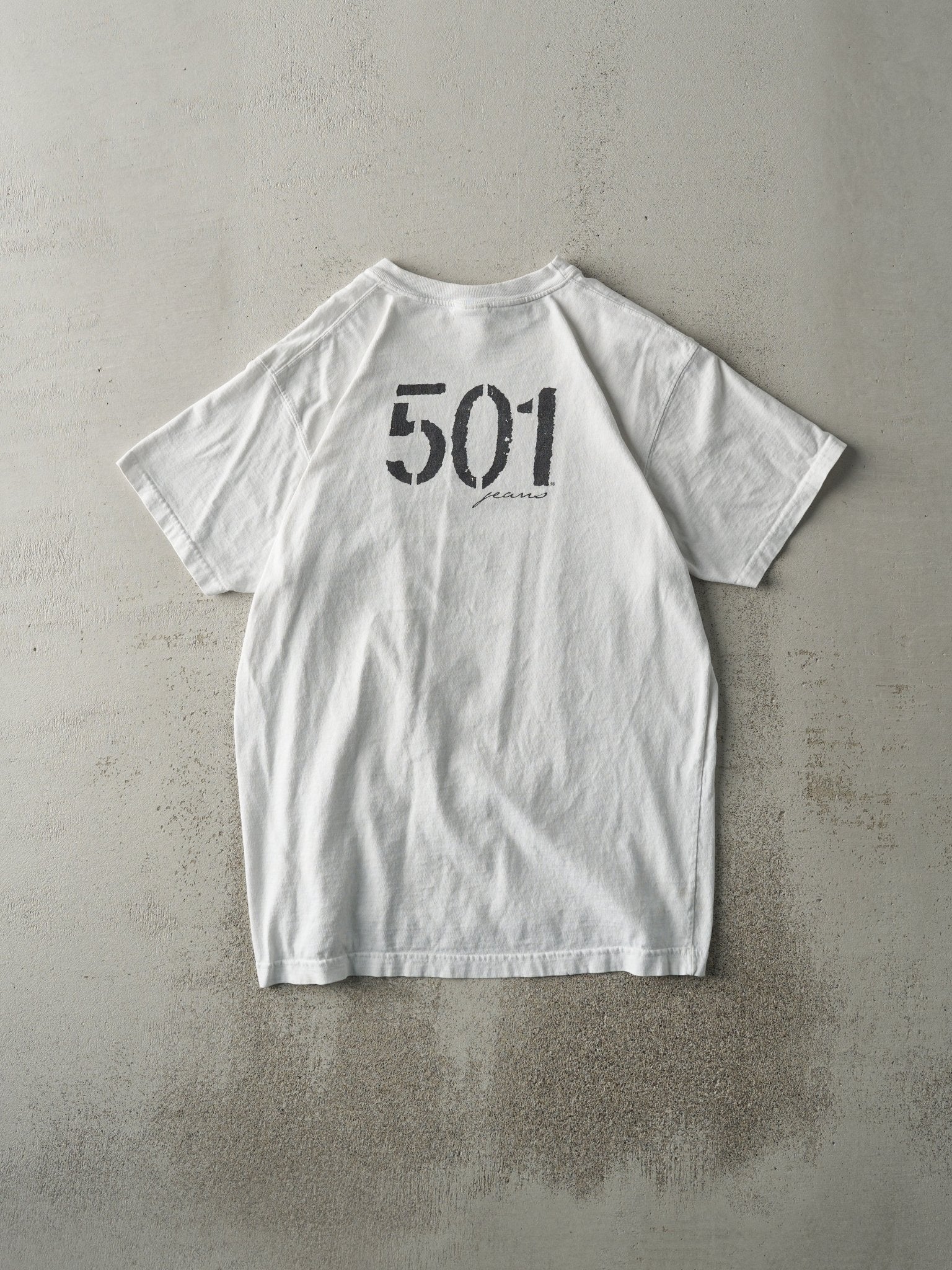 Vintage 90s White Levi's Jeans 501 Tee (M/L)