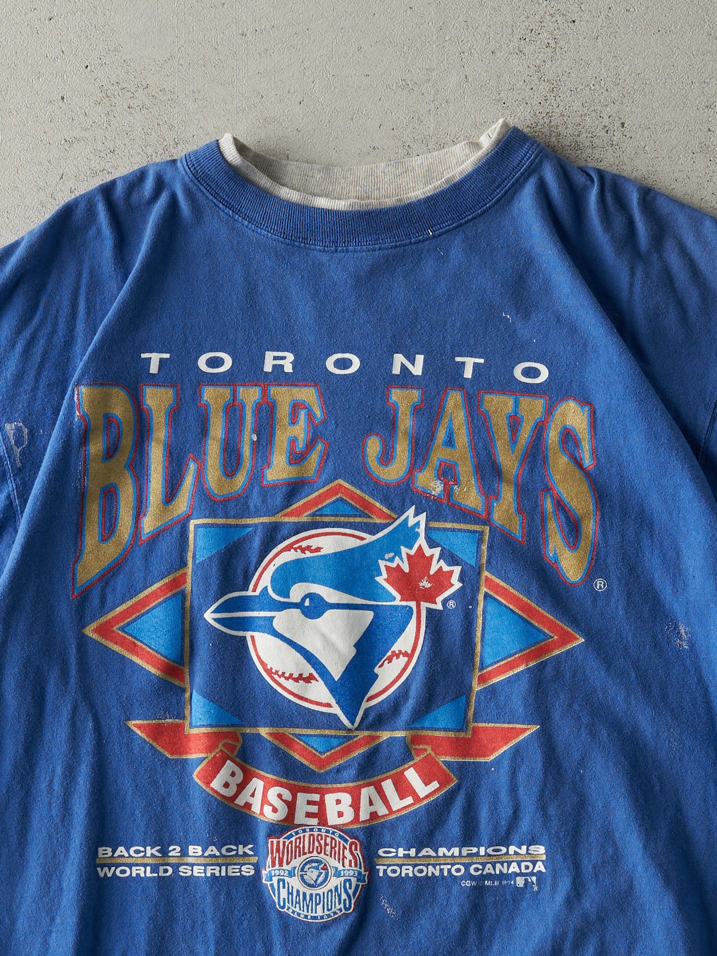 Vintage 94' Blue Toronto Blue Jays Double Neck Tee (M/L)