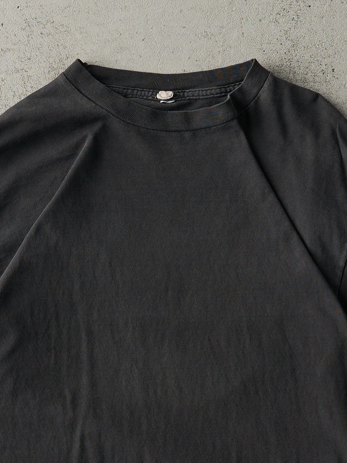 Vintage 90s Faded Black Blank Single Stitch Tee (M)