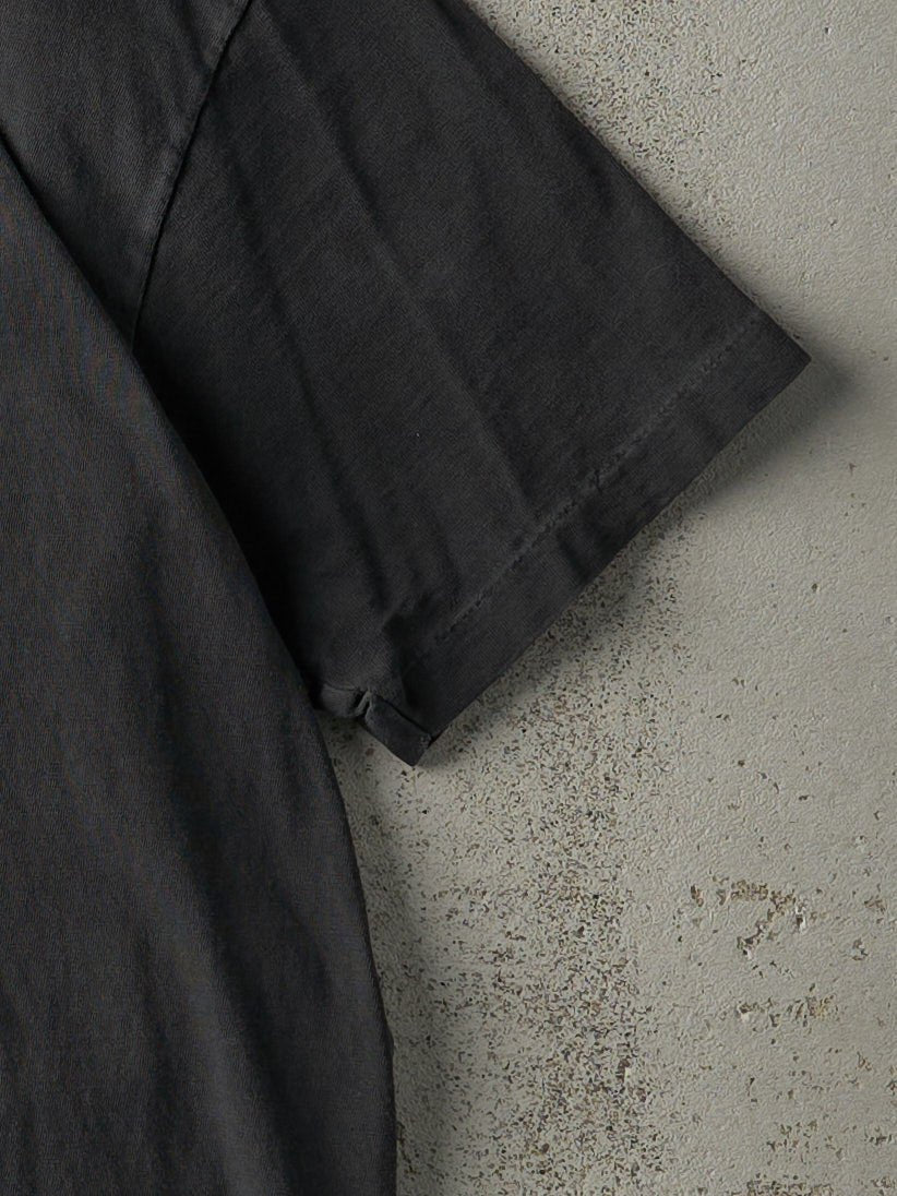 Vintage 90s Faded Black Blank Single Stitch Tee (M)