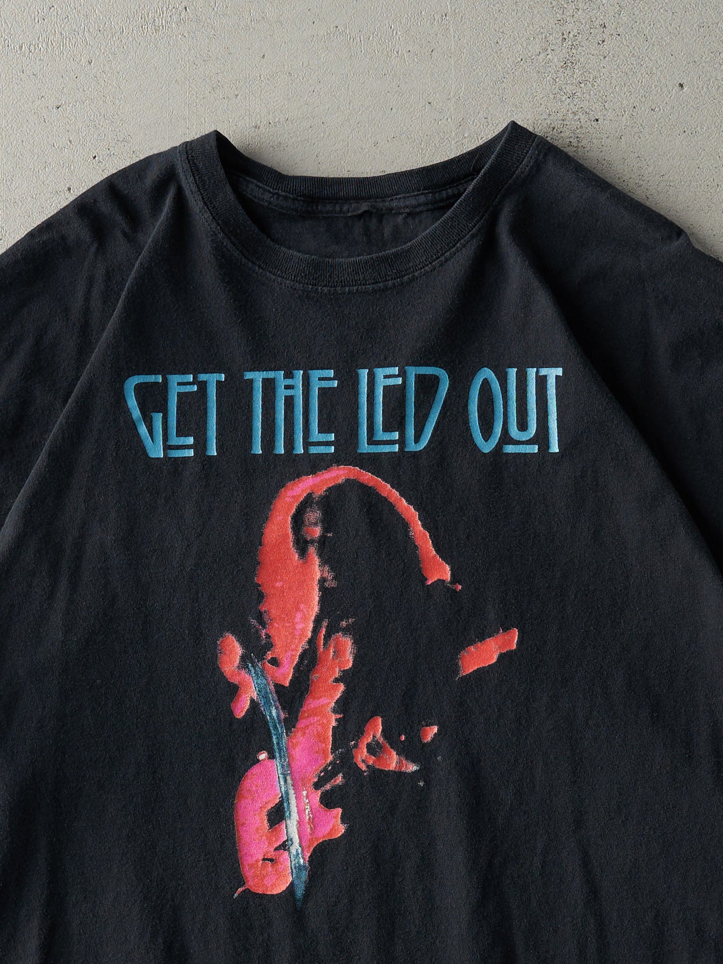 Vintage Y2K Black Jimmy Page "Get The Led Out" Tee (L)