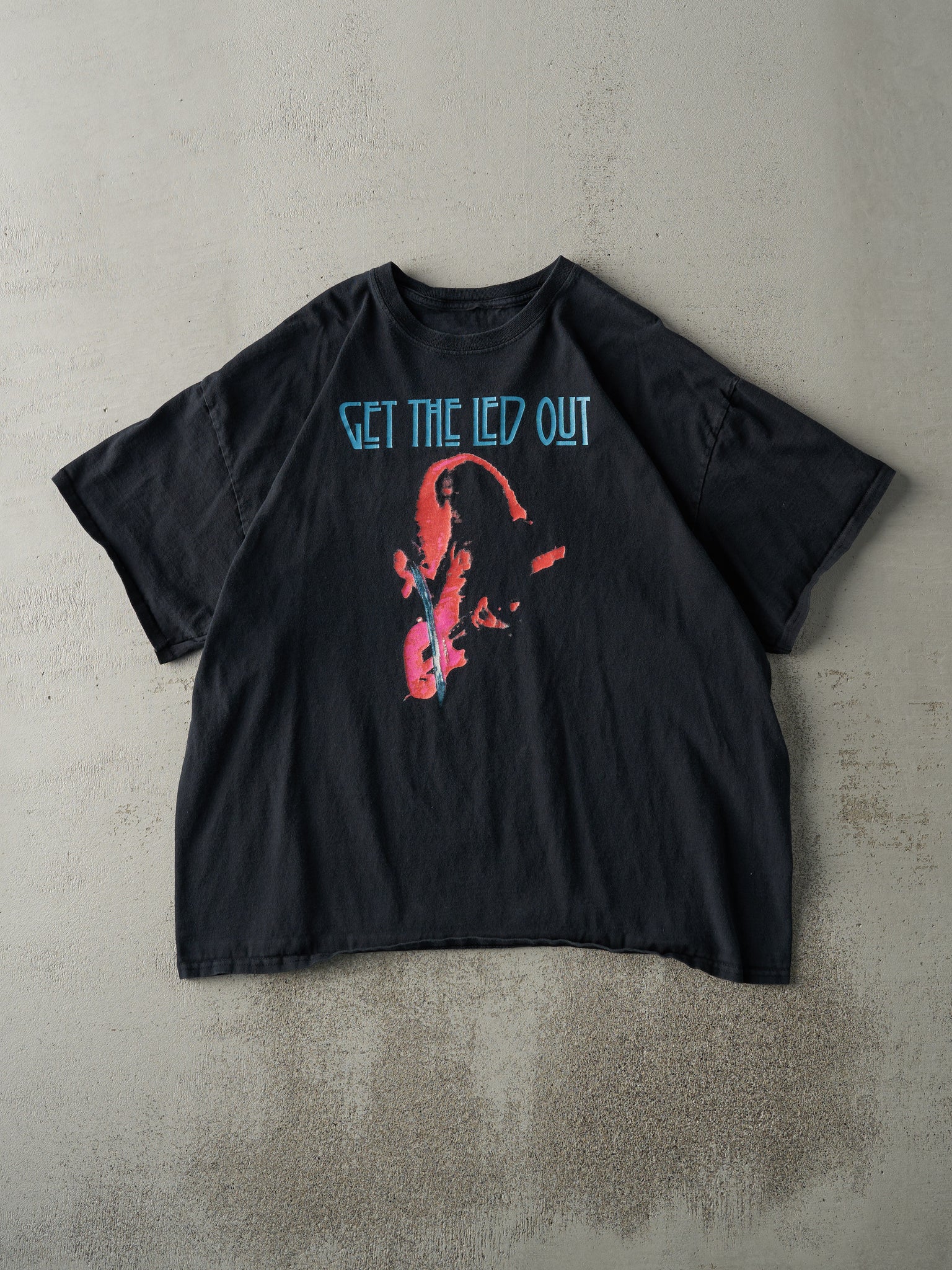 Vintage Y2K Black Jimmy Page "Get The Led Out" Tee (L)