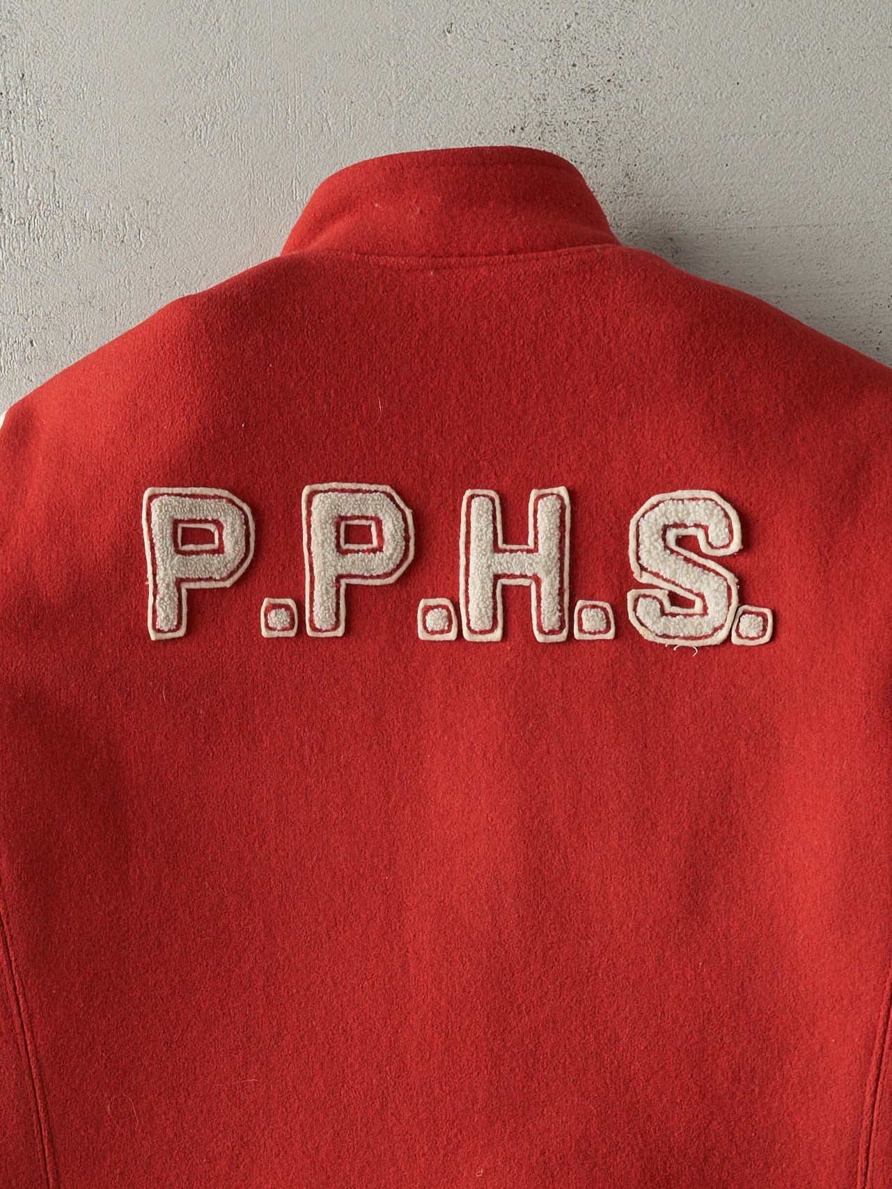 Vintage 90s Red & White Port Perry Varsity Jacket (XS)