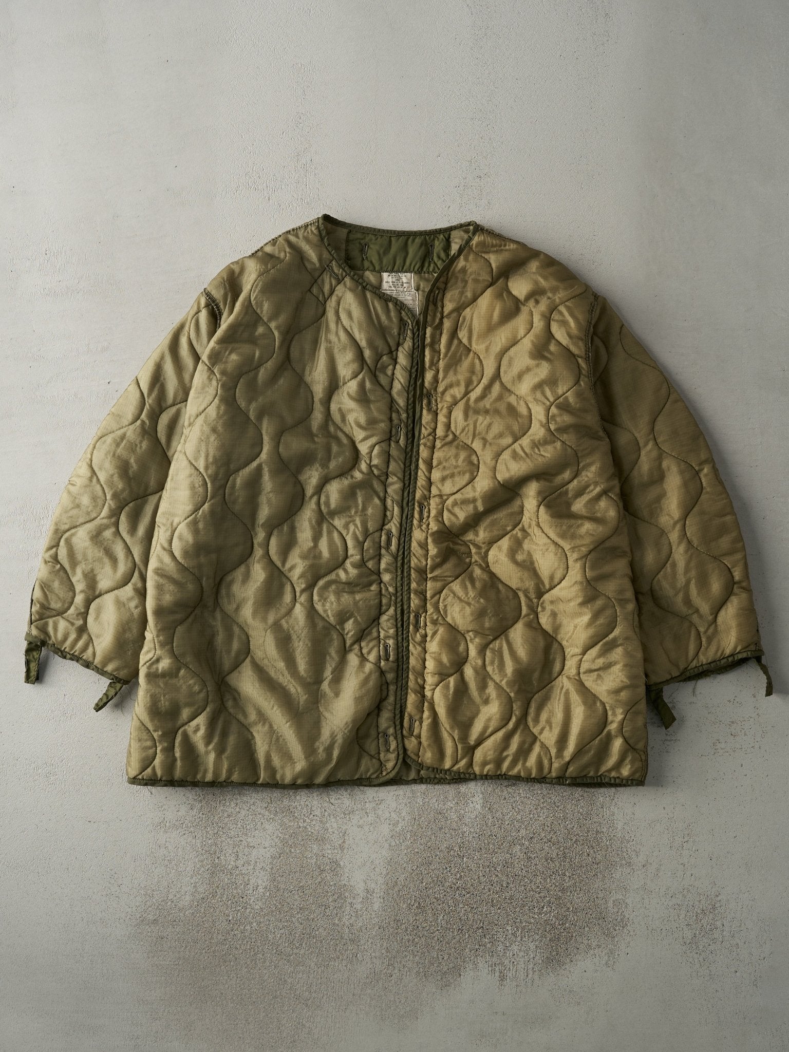 Vintage 90s Army Green OG-106 Nylon Parka Liner Jacket (XL/XXL)