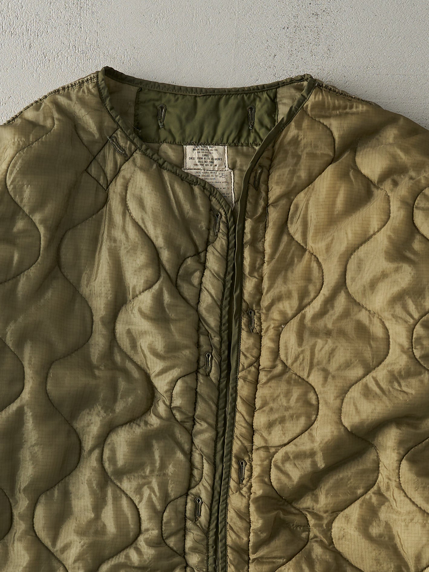 Vintage 90s Army Green OG-106 Nylon Parka Liner Jacket (XL/XXL)