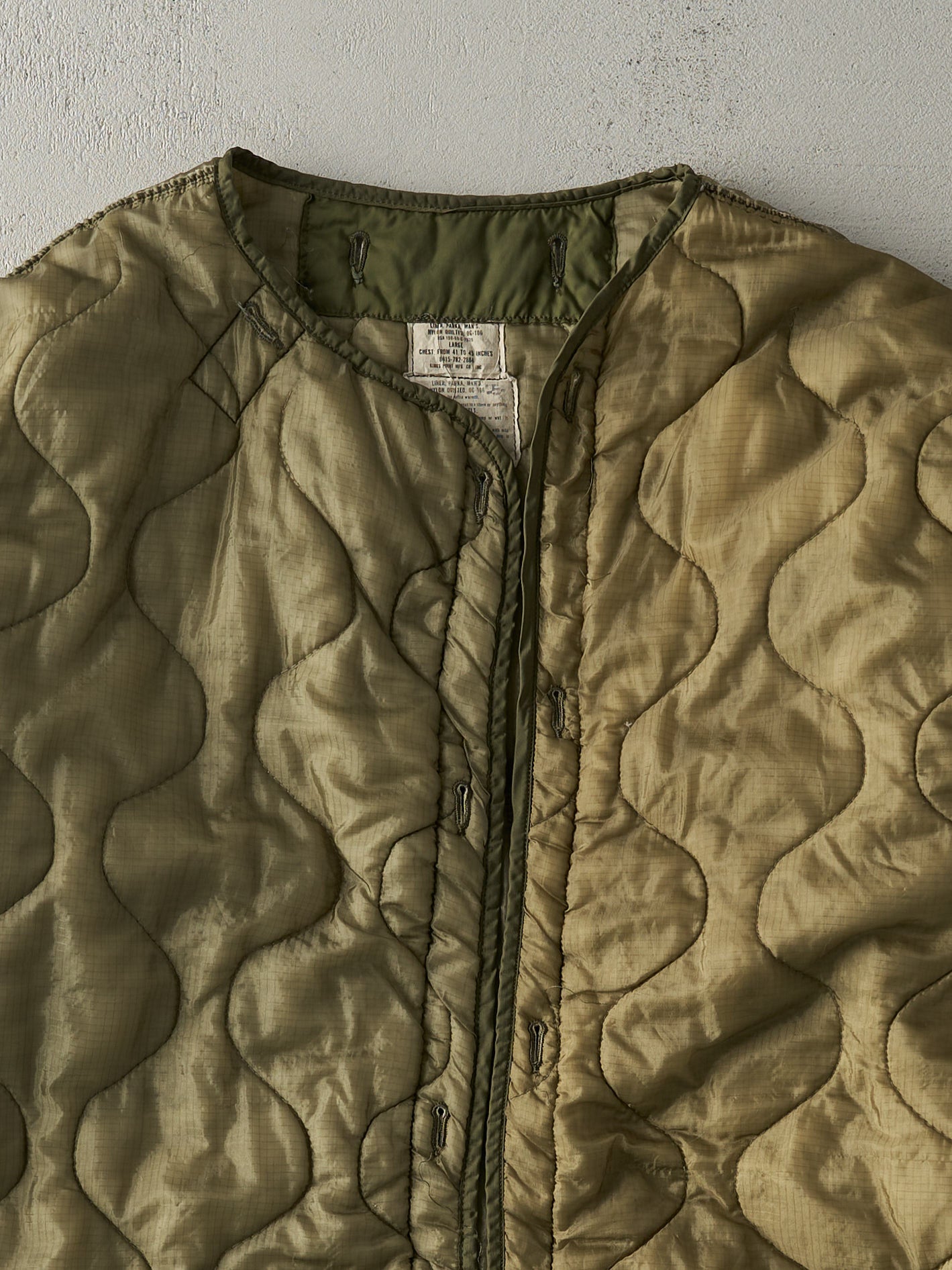 Vintage 90s Army Green OG-106 Nylon Parka Liner Jacket (L/XL)