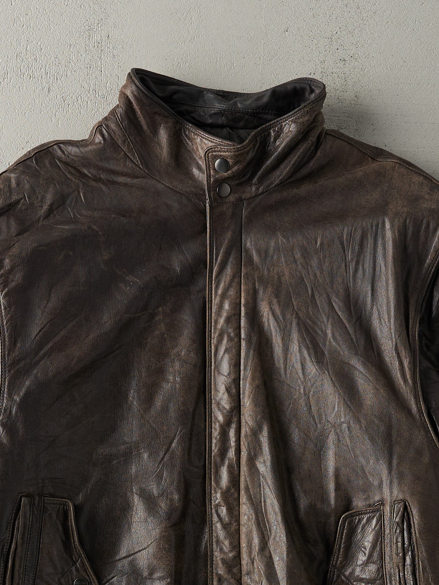 Vintage 80s Brown Boundary Waters Leather Bomber Jacket (L)