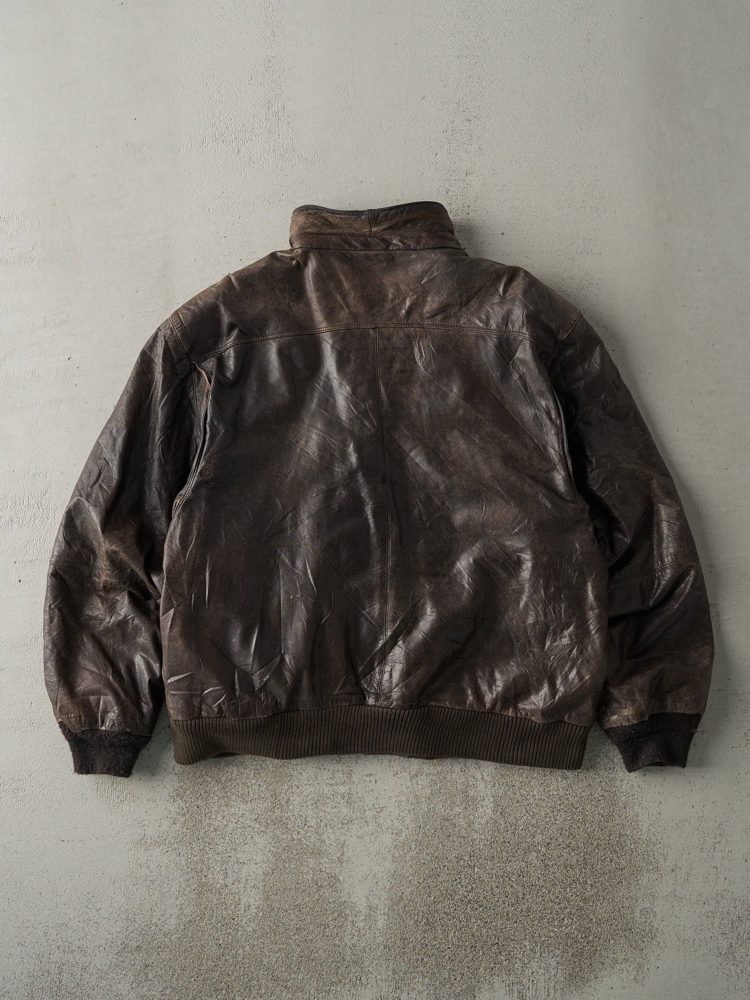 Vintage 80s Brown Boundary Waters Leather Bomber Jacket (L)