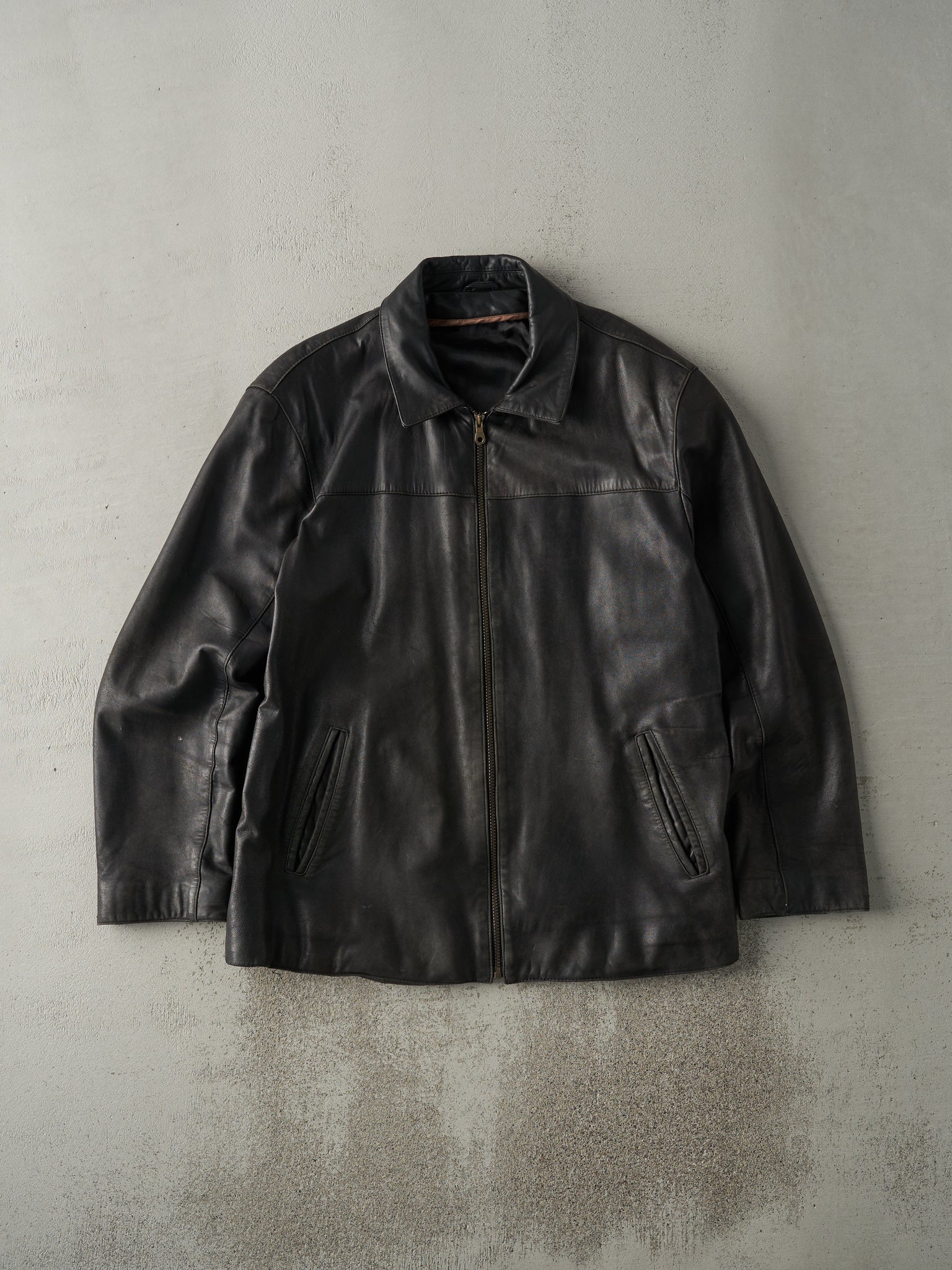 Vintage 90s Black Leather Jacket (M/L)