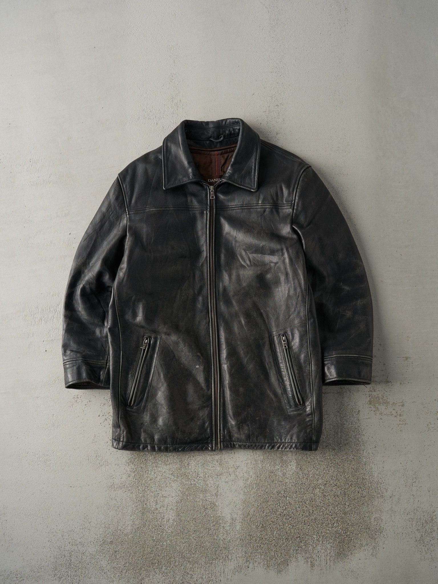 Vintage Y2K Black Danier Leather Jacket (M)