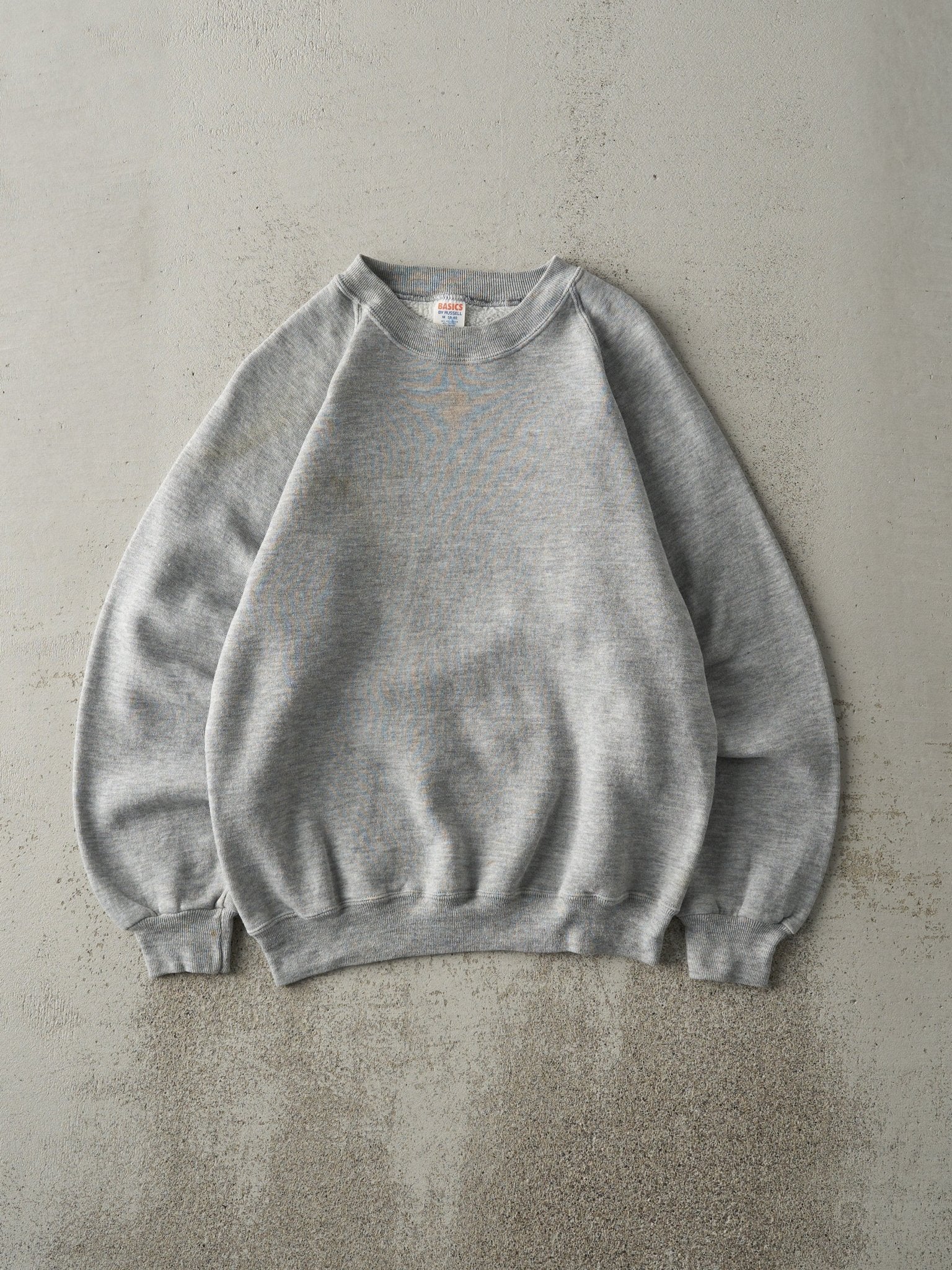 Vintage 80s Grey Blank Basics By Russell Crewneck (S)