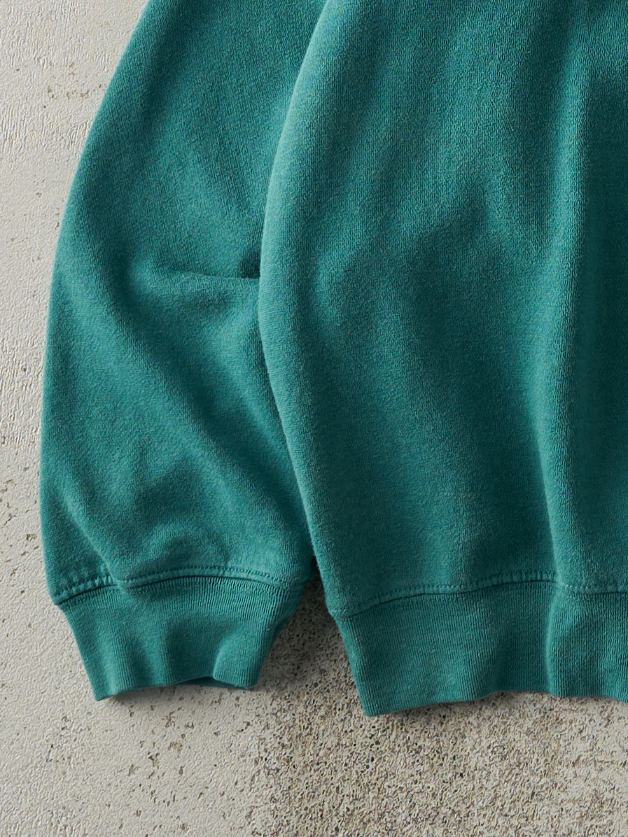 Vintage 90s Teal Blank Boxy Crewneck (M/L)