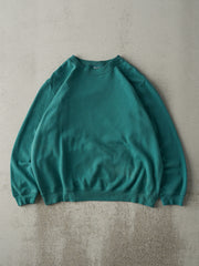 Vintage 90s Teal Blank Boxy Crewneck (M/L)