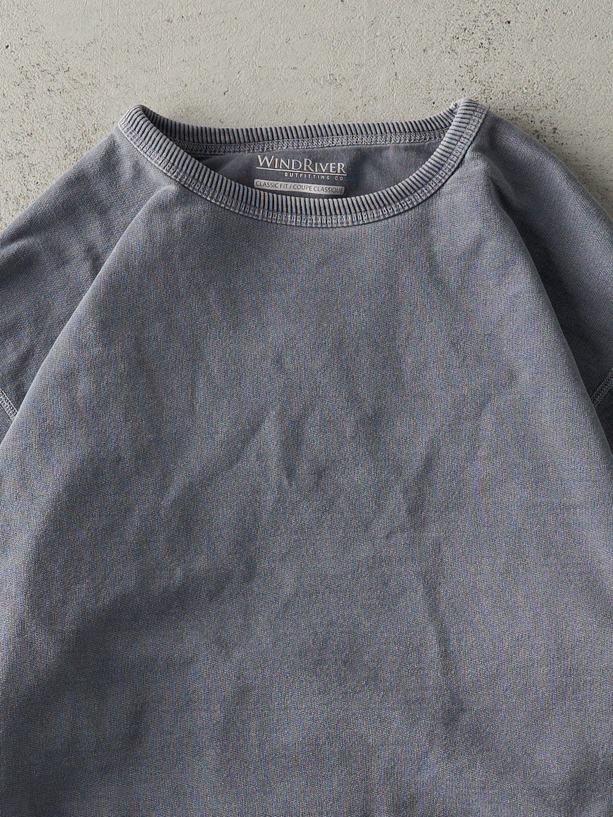 Vintage Y2K Washed Blue Wind River Crewneck (L)