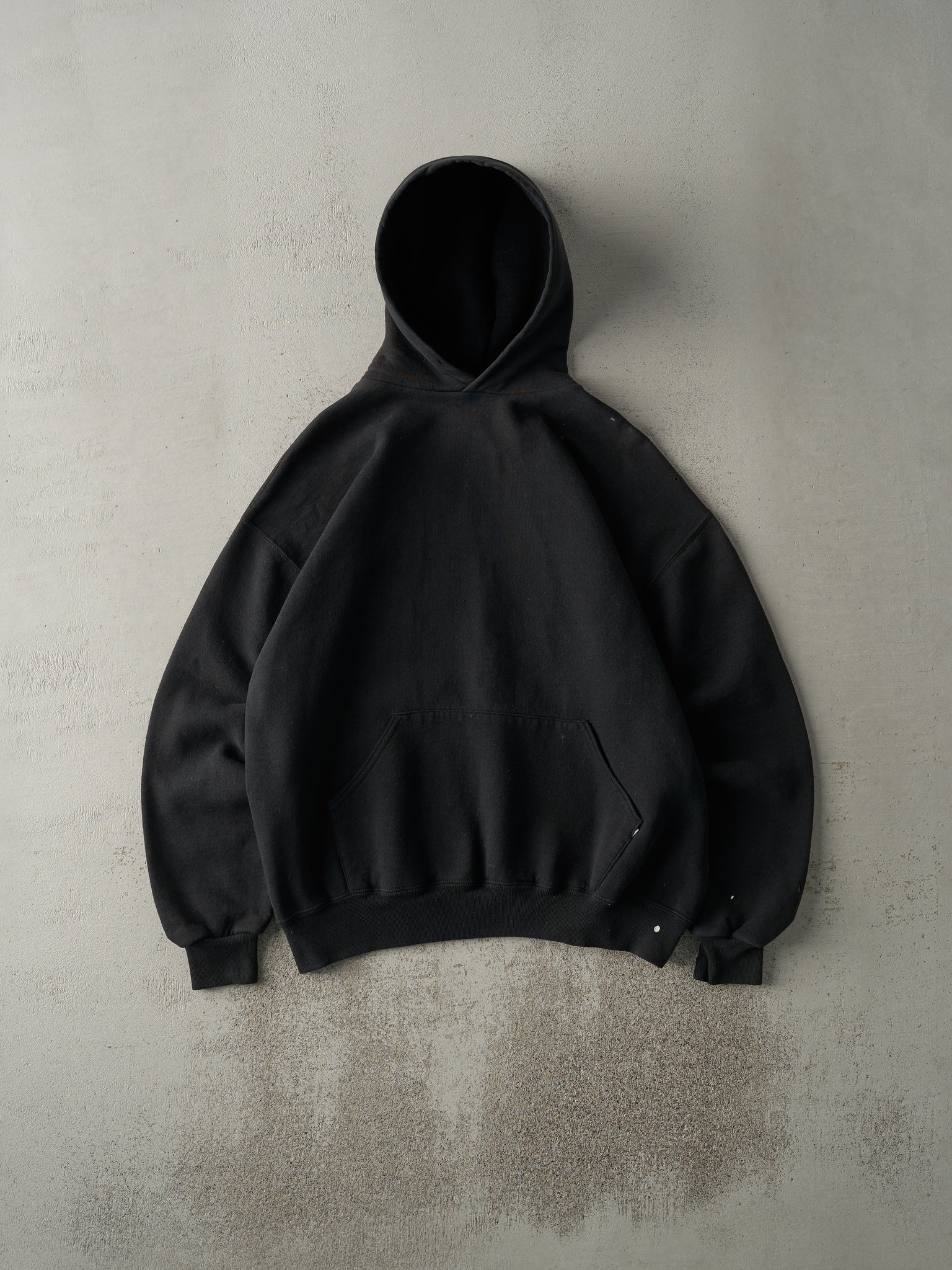 Vintage Y2K Black Blank Russell Athletic Boxy Hoodie (L)