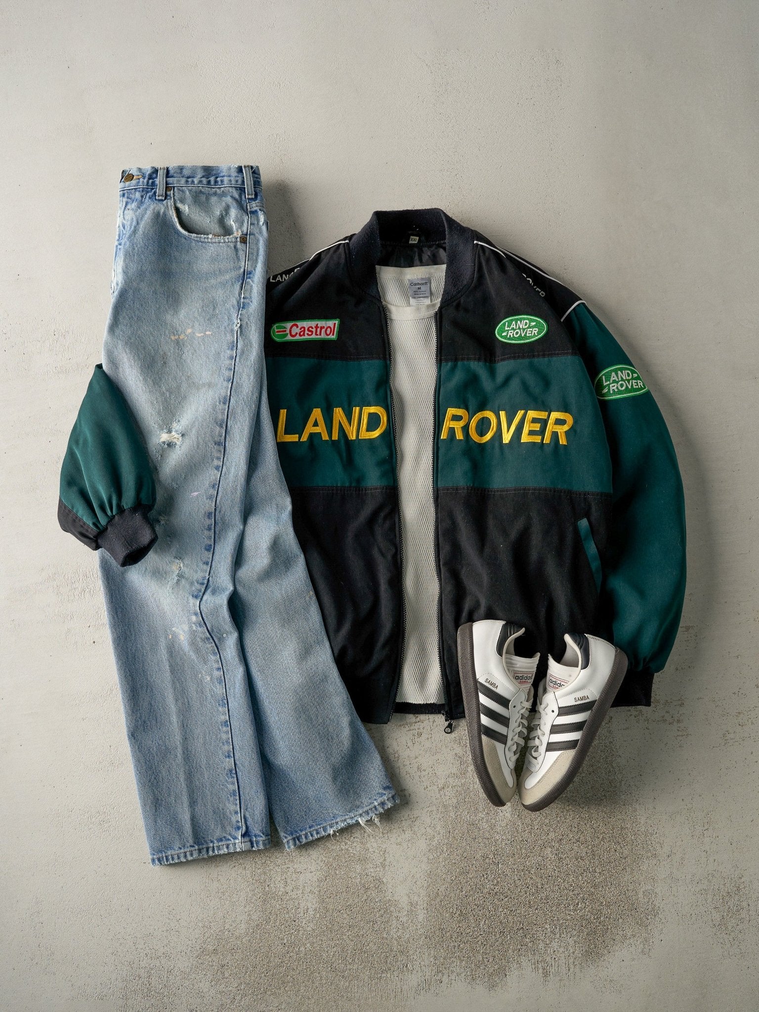 Vintage 80s Green Black Land Rover Racing Jacket (XL