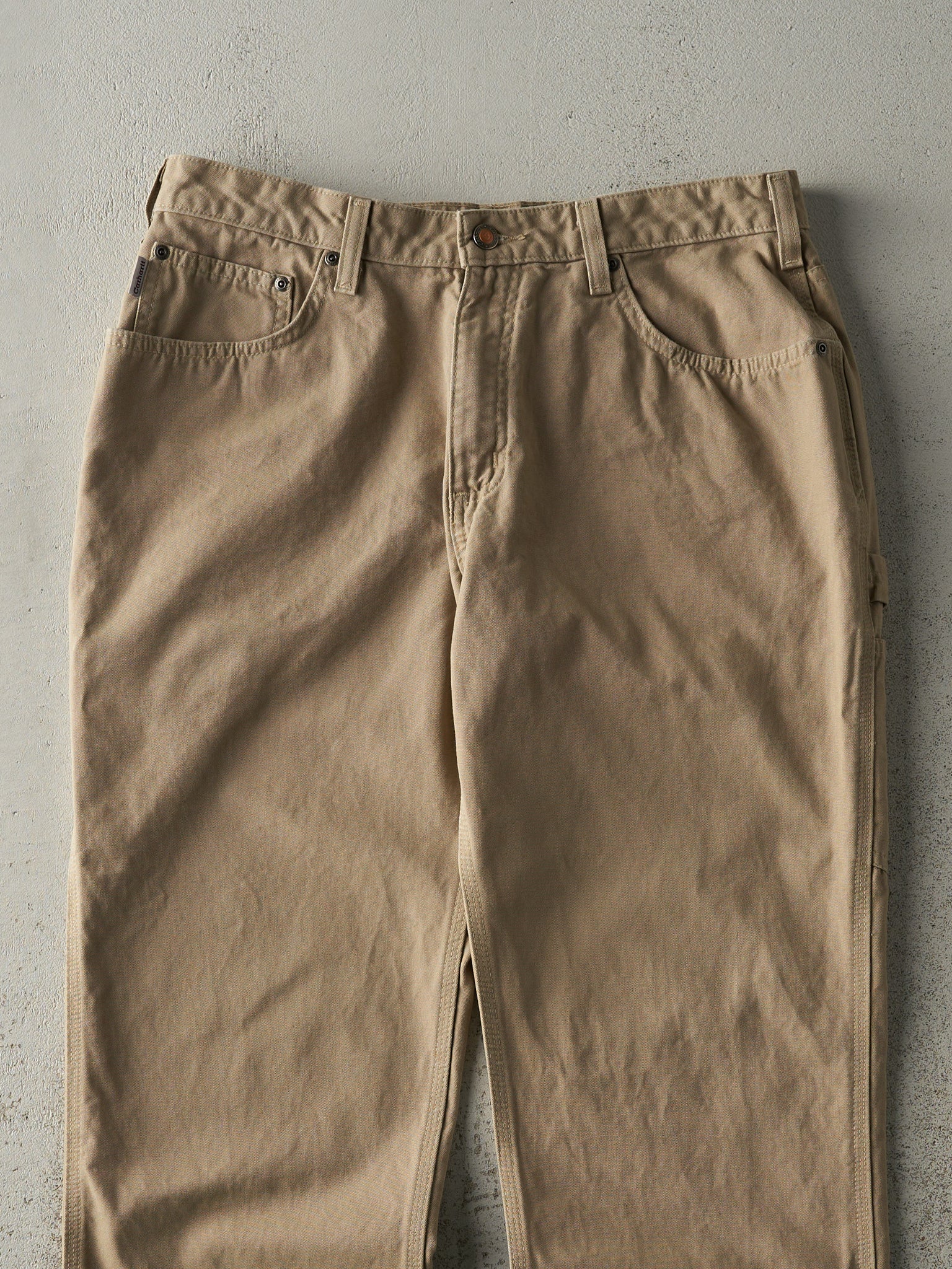 Vintage Y2K Beige Carhartt Lightweight Carpenter Pants (33.5x31)