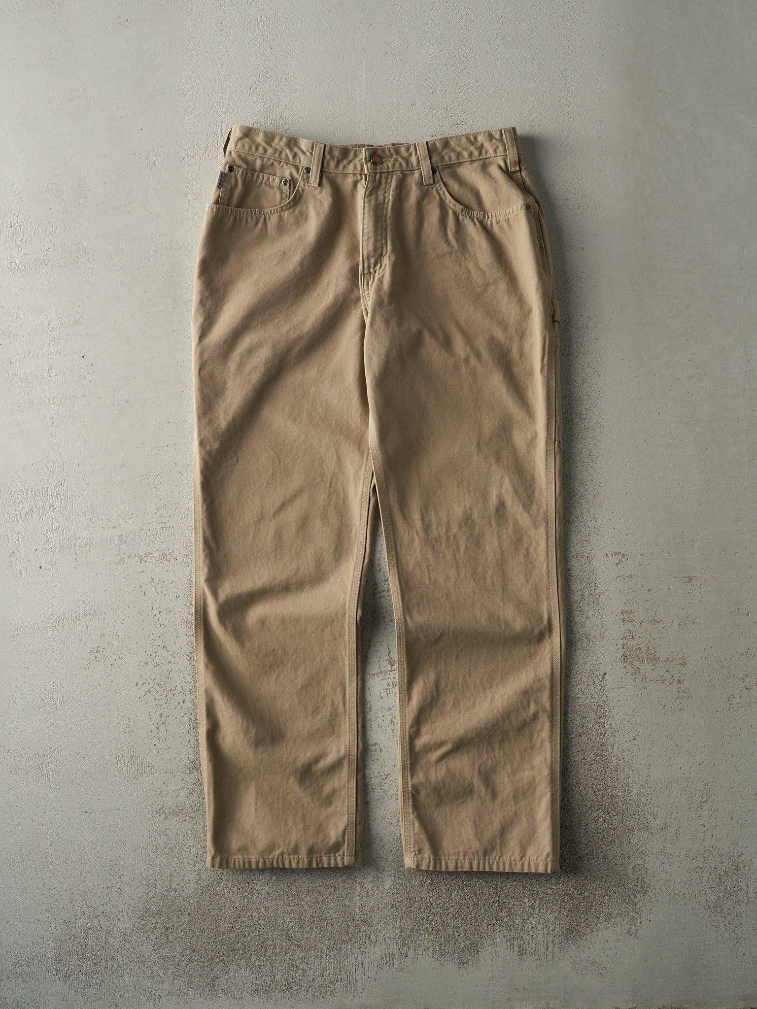 Vintage Y2K Beige Carhartt Lightweight Carpenter Pants (33.5x31)