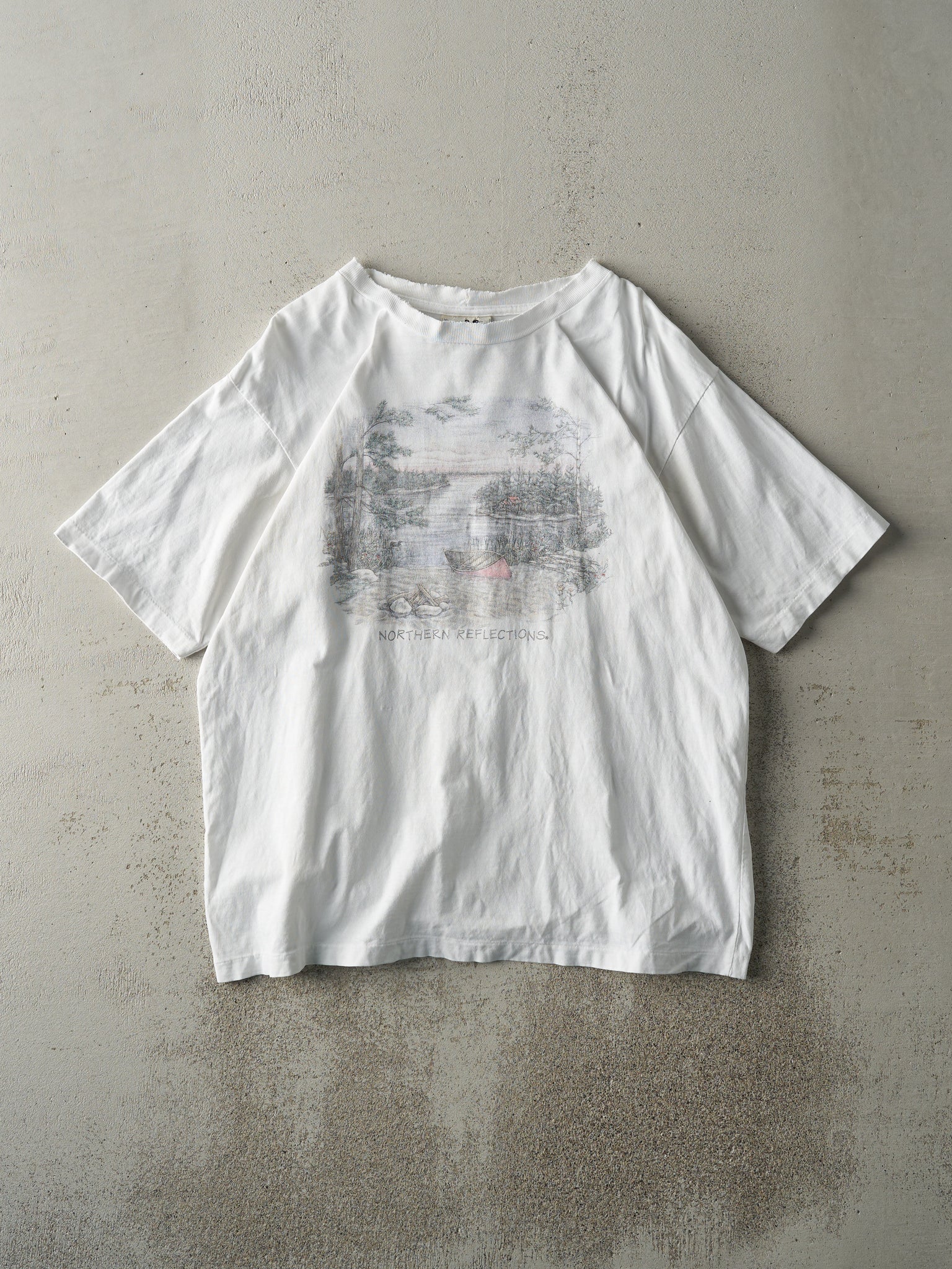 Vintage 90s White Northern Reflections Single Stitch Tee (M)