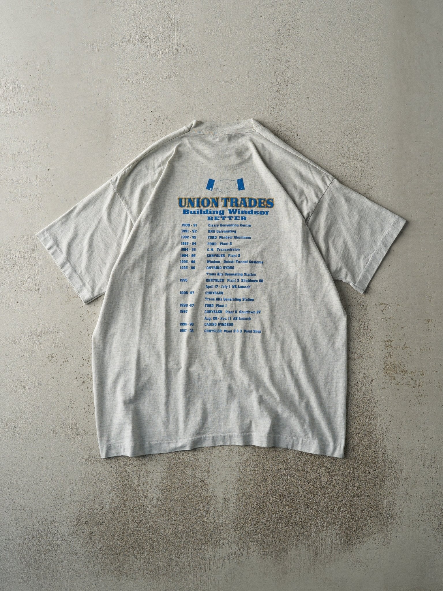 Vintage 90s Heather Grey Chrysler Paint Shop Single Stitch Tee (M/L)