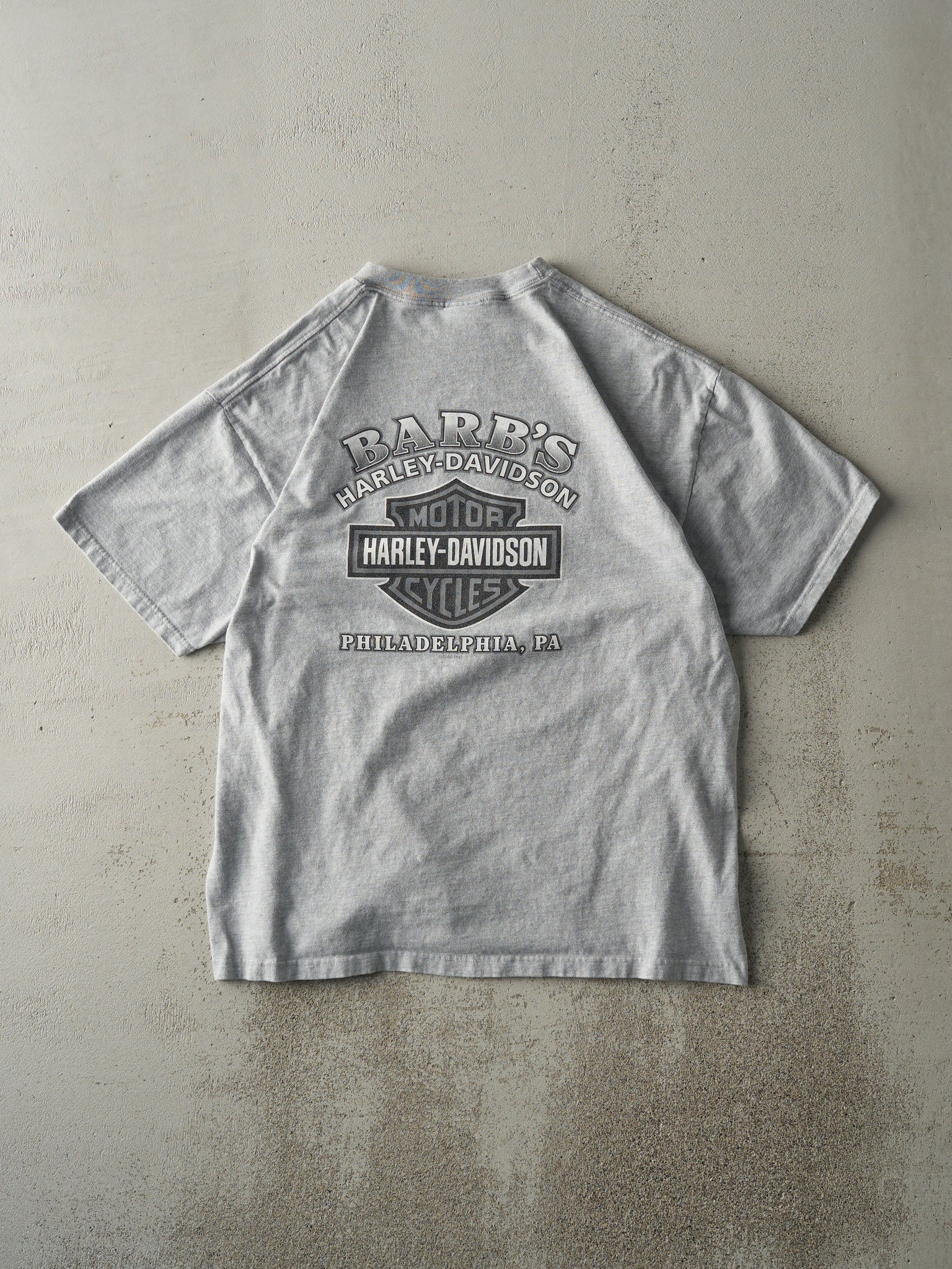 Vintage 08' Grey Philadelphia PA Harley Davidson Tee (M)