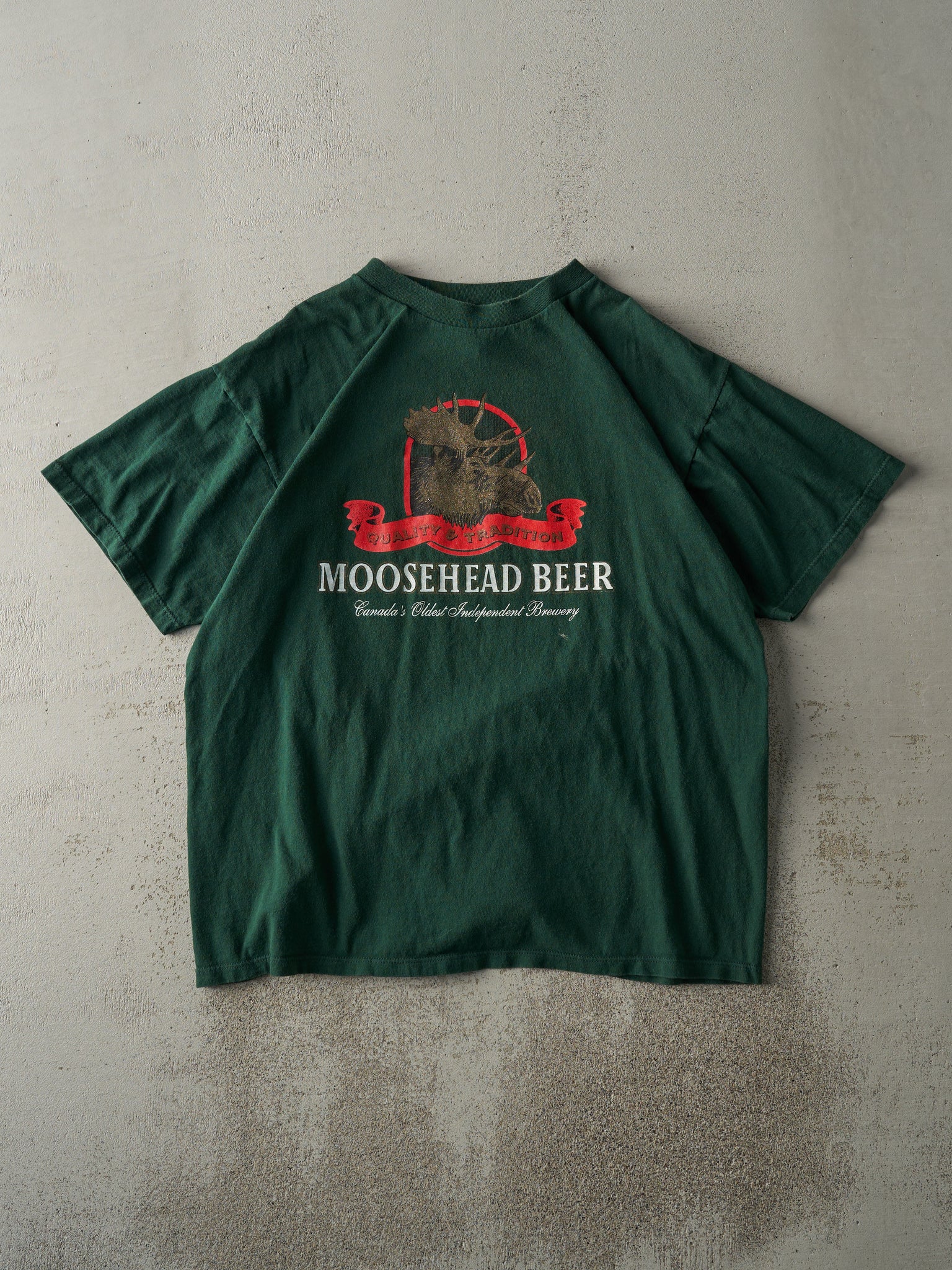 Vintage 90s Forest Green Moosehead Beer Tee (L)