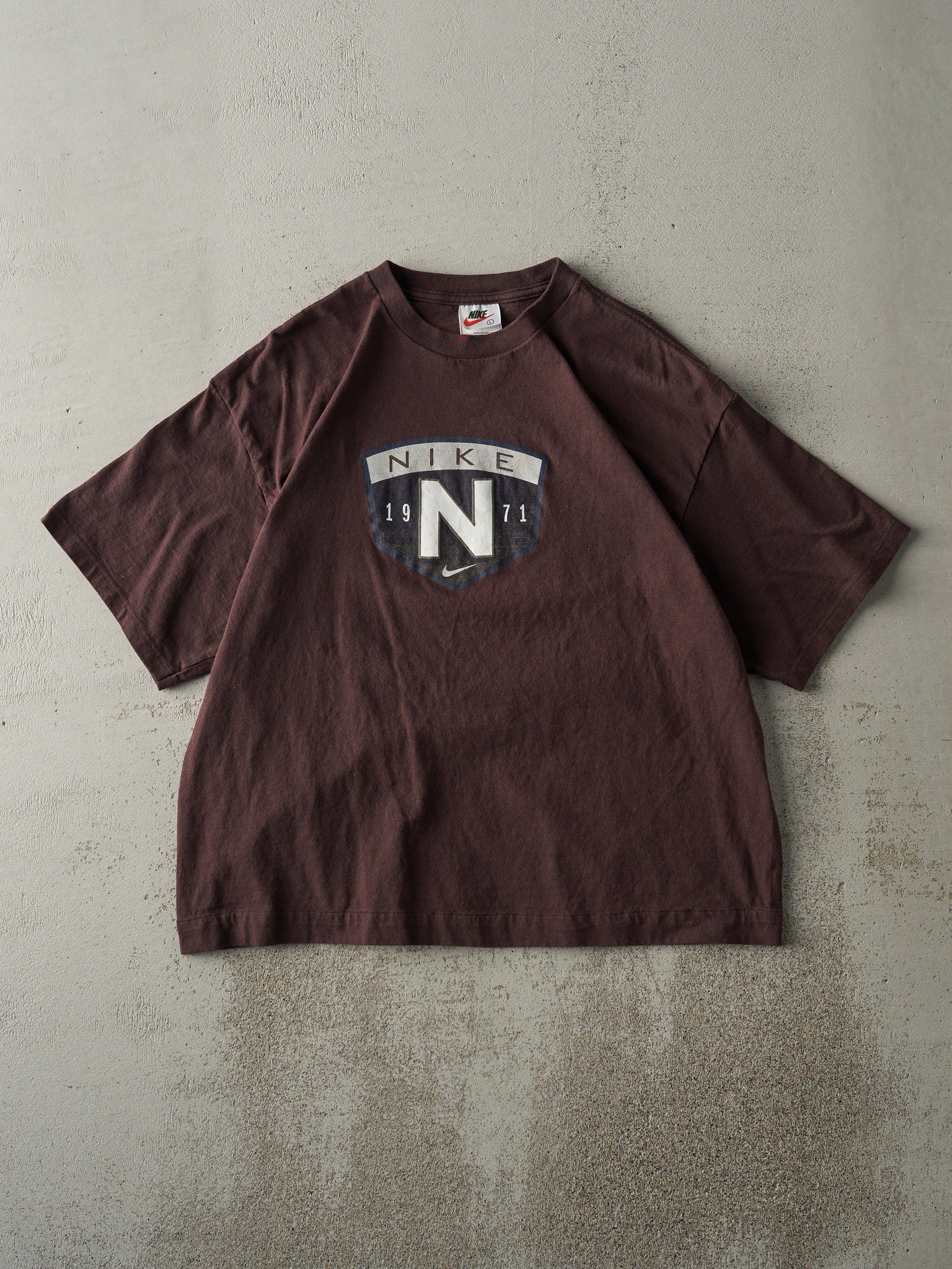 Vintage 90s Brown Nike Logo Tee (M)