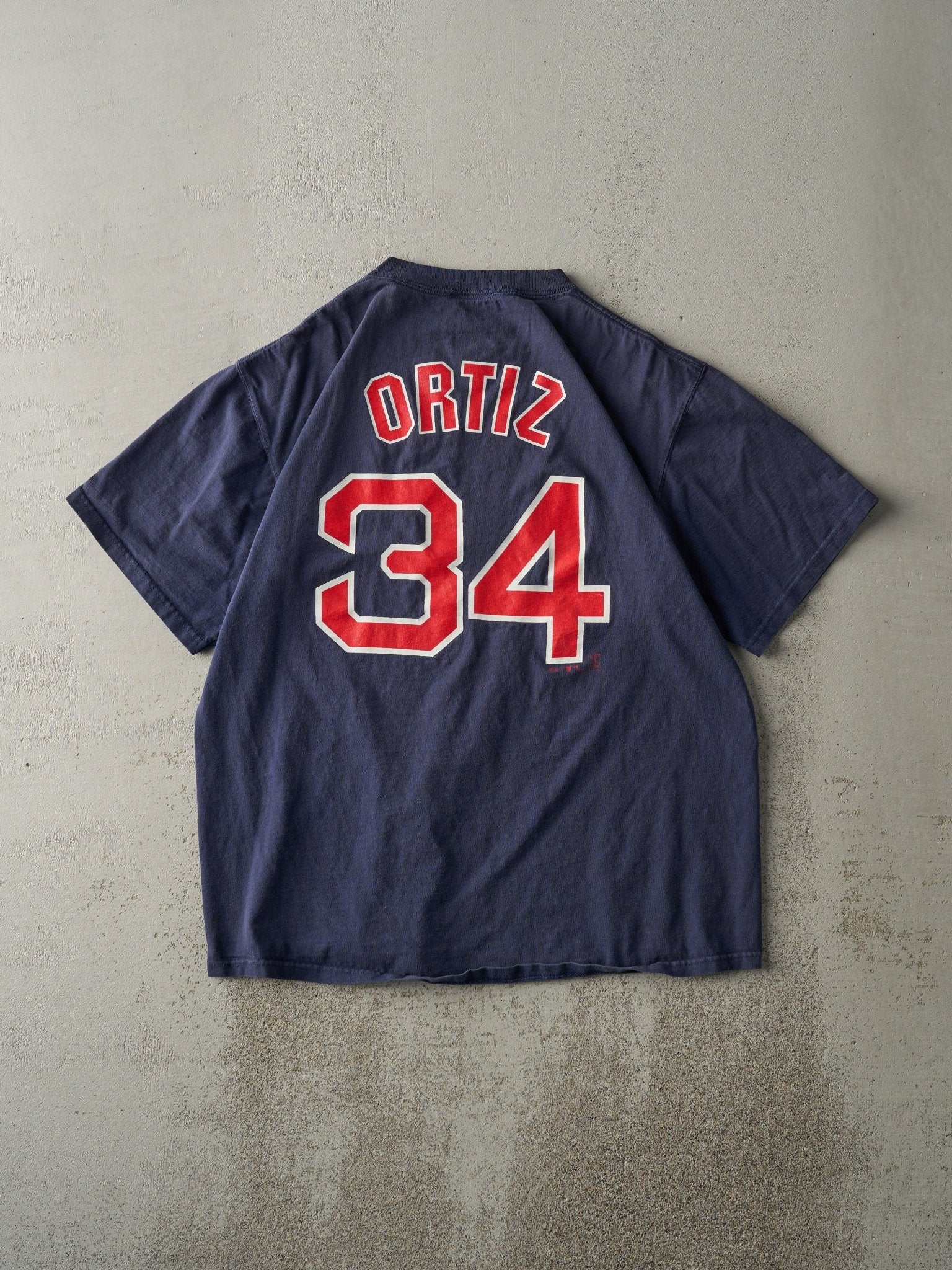 Vintage 08' Navy Blue Boston Red Sox David Ortiz #34 Player Tee (M)