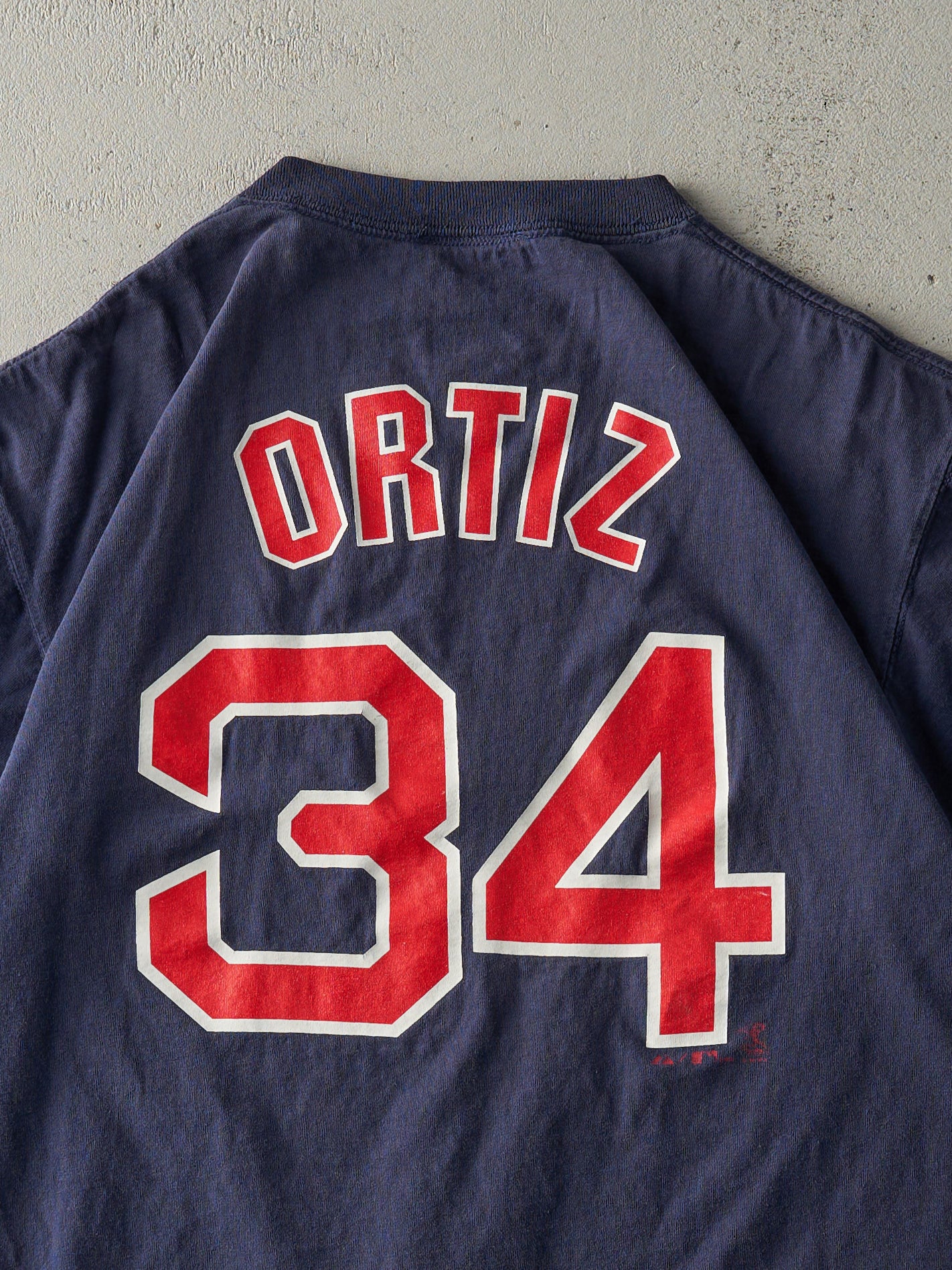 Vintage 08' Navy Blue Boston Red Sox David Ortiz #34 Player Tee (M)
