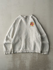 Vintage 90s Heather Grey Embroidered Washington Fire Fighters IAF Crewneck (M)