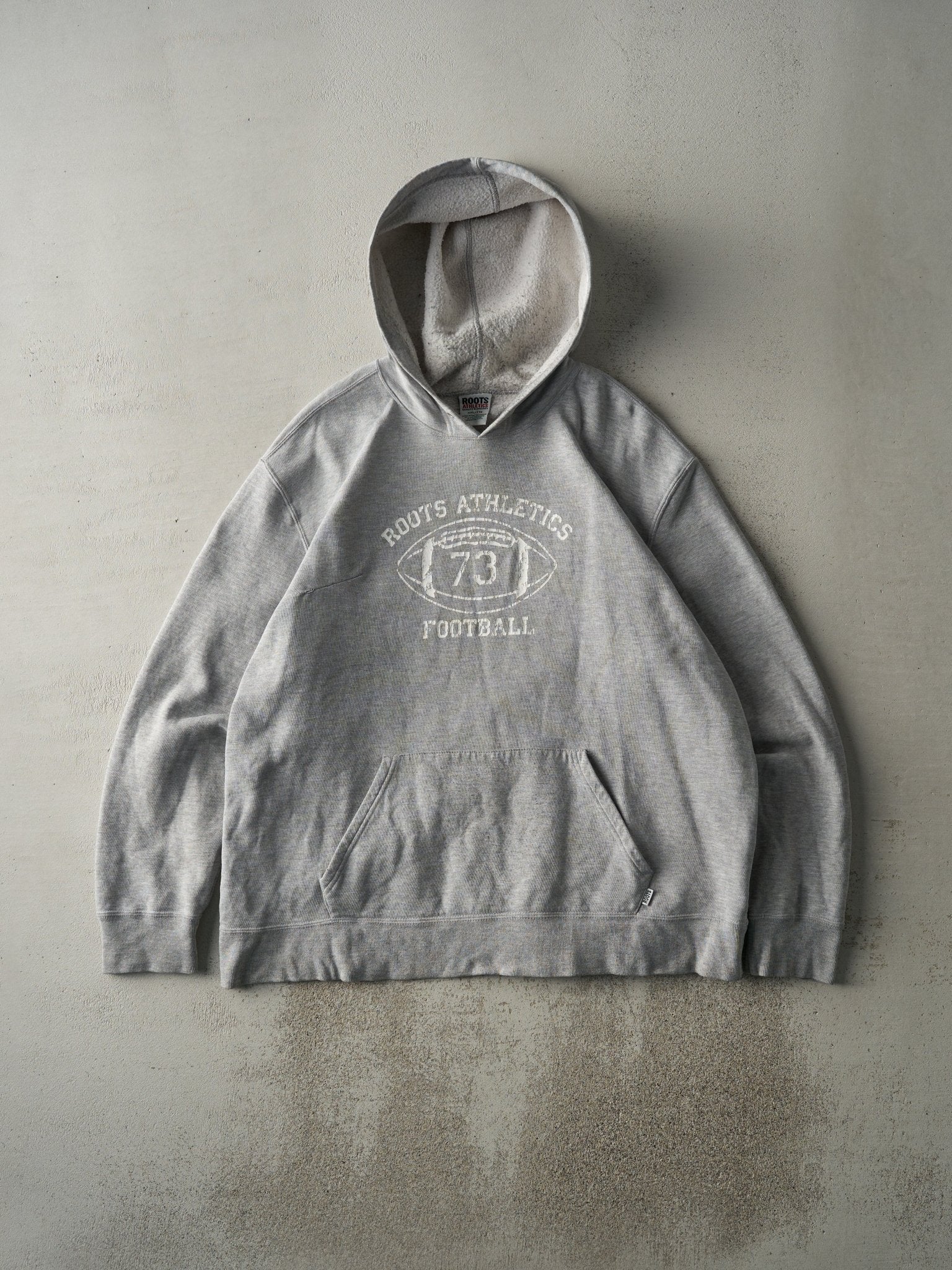 Vintage Y2K Grey Roots Athletics Hoodie (XL)