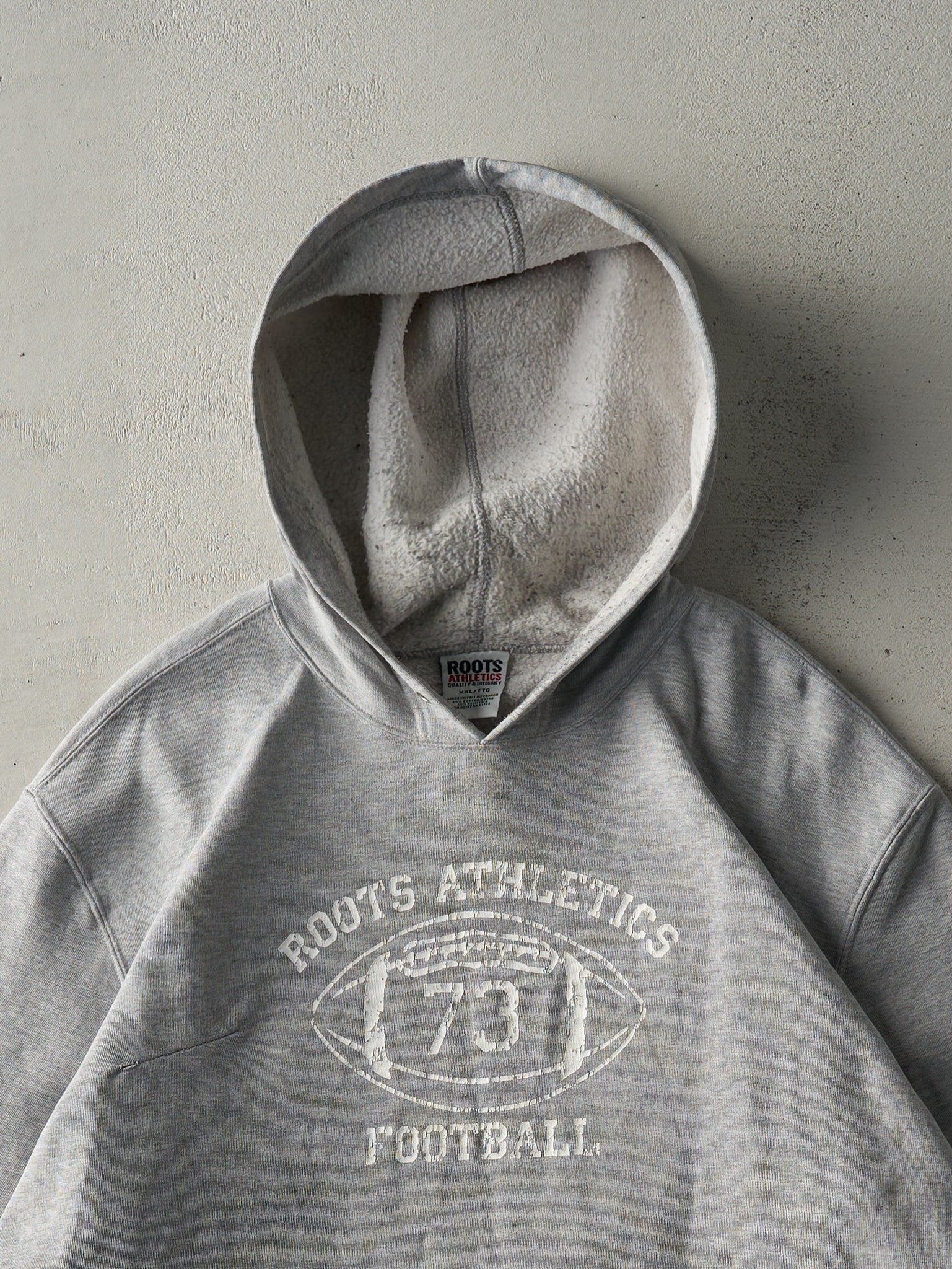 Vintage Y2K Grey Roots Athletics Hoodie (XL)